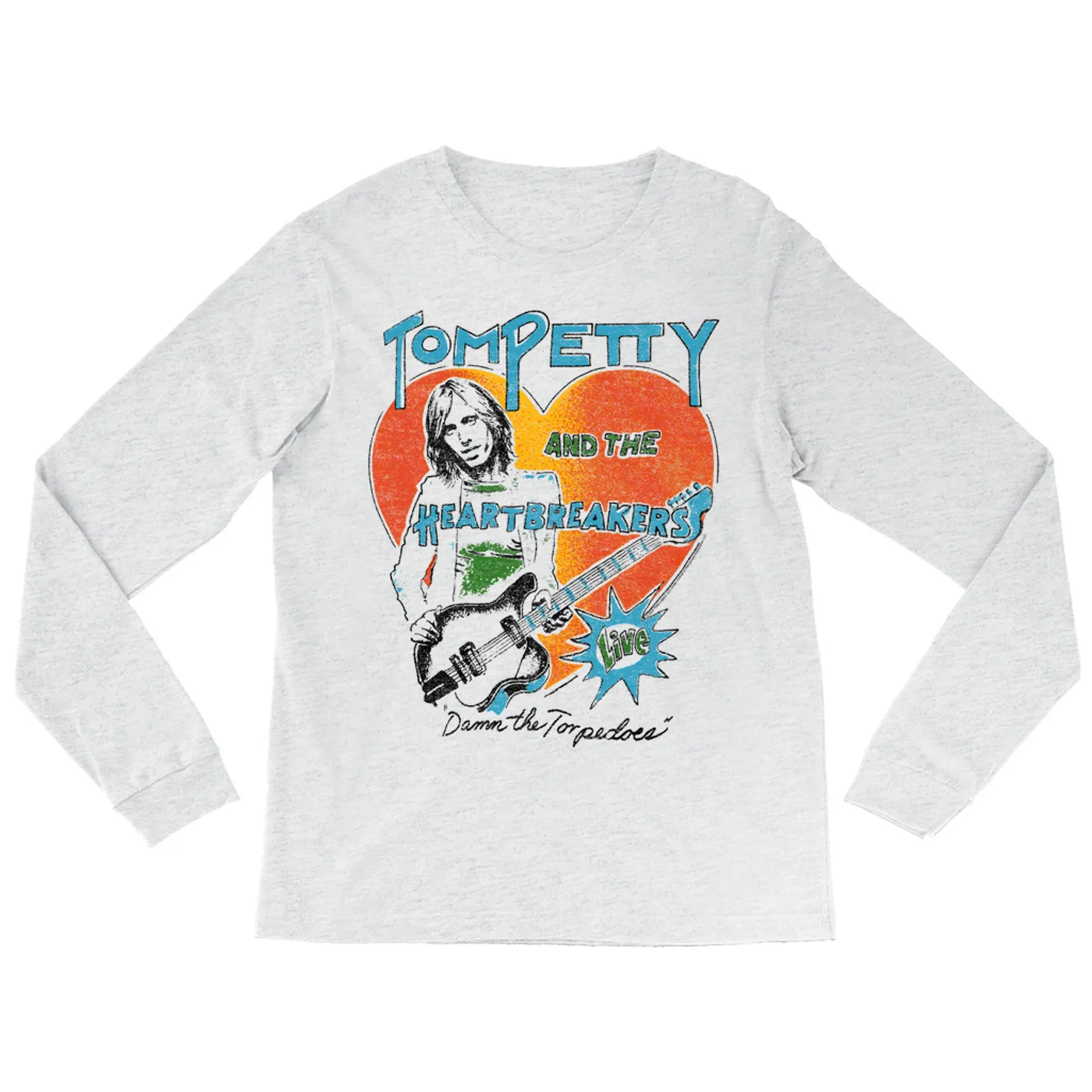 Tom Petty and the Heartbreakers Long Sleeve Shirt | LIVE! Damn The Torpedoes Distressed Tom Petty Shirt