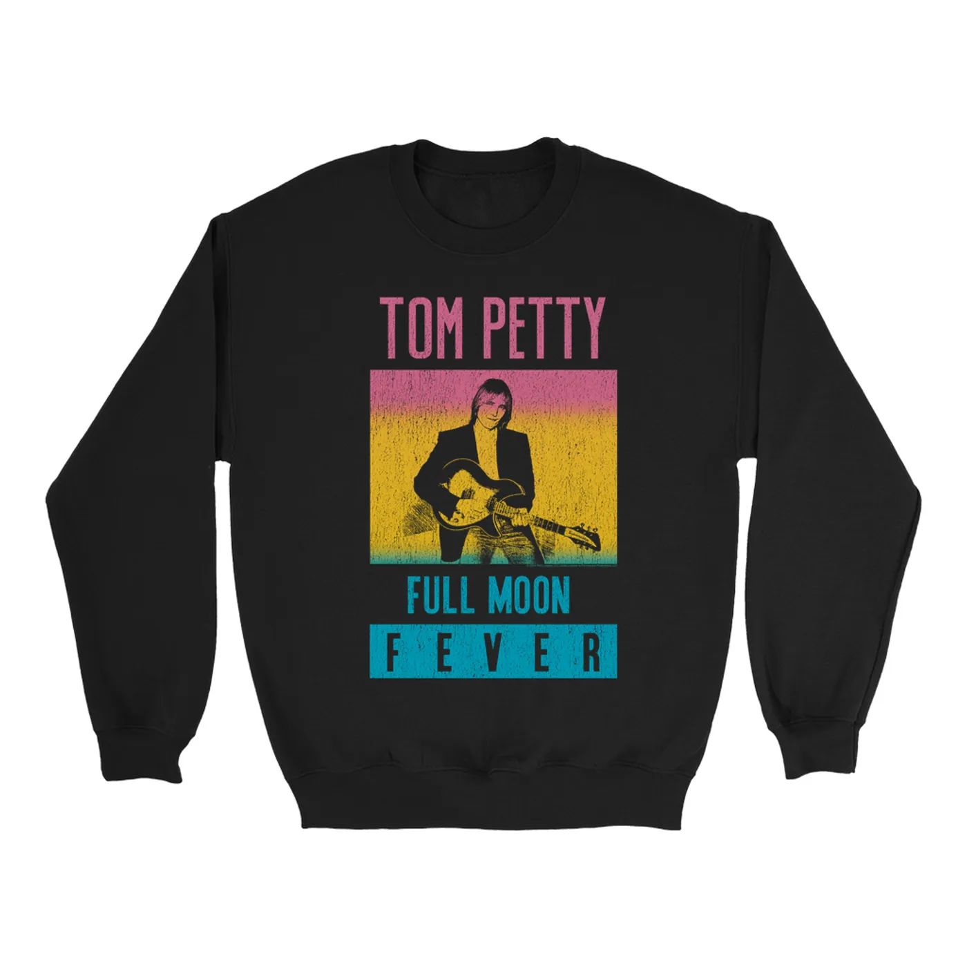 Tom Petty and the Heartbreakers Sweatshirt | Full Moon Fever Album Design Distressed Tom Petty Sweatshirt