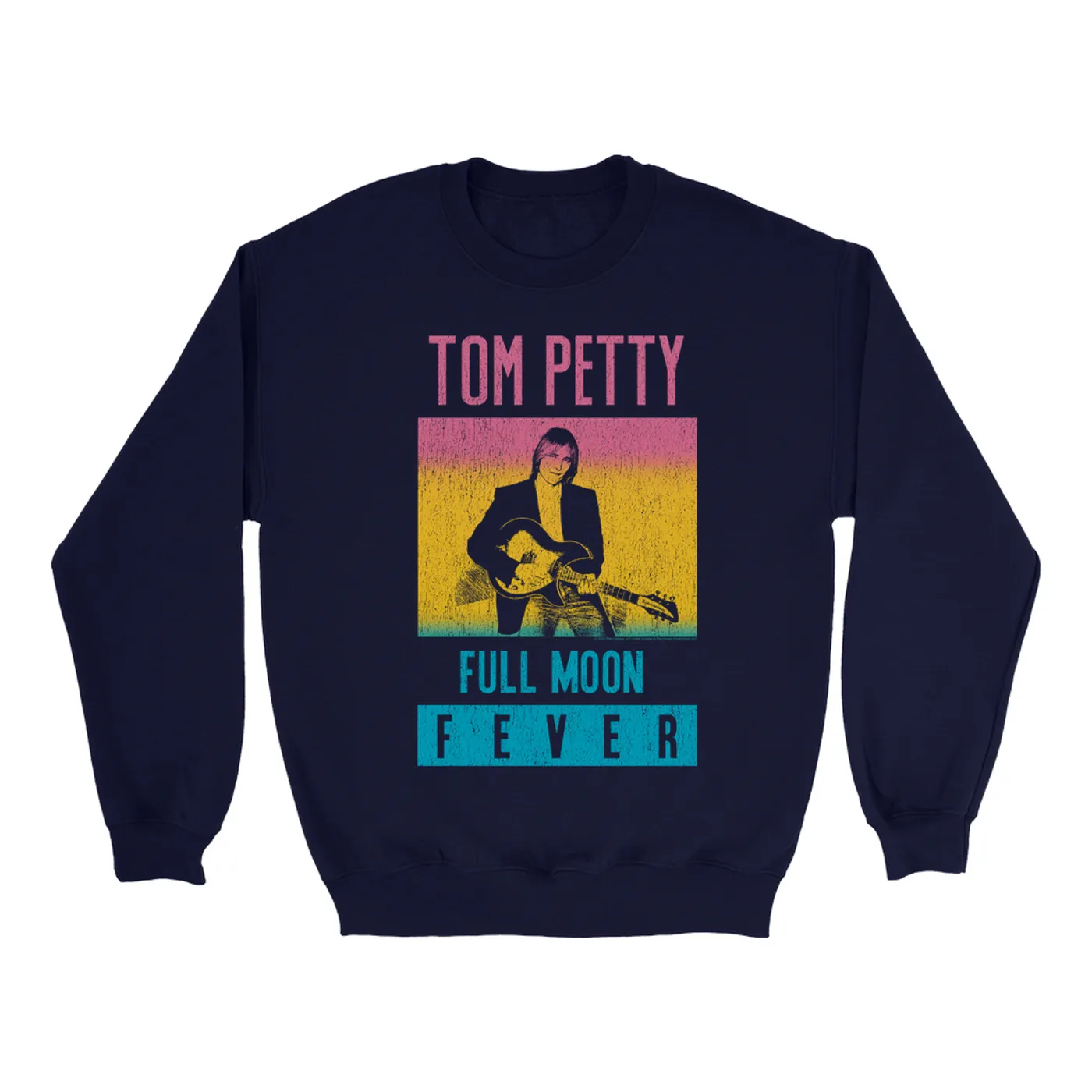 Tom Petty and the Heartbreakers Sweatshirt | Full Moon Fever Album Design Distressed Tom Petty Sweatshirt