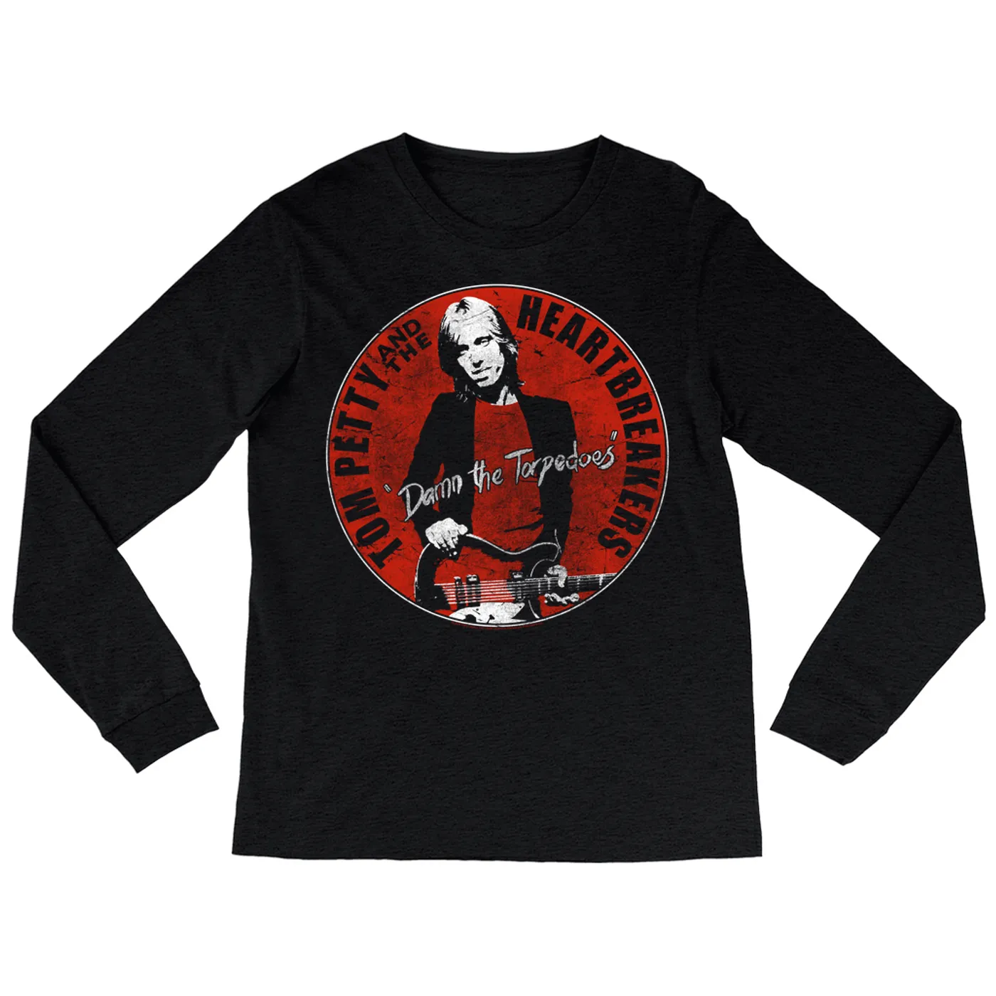Tom Petty and the Heartbreakers Long Sleeve Shirt | Damn The Torpedoes Image Distressed Tom Petty Shirt
