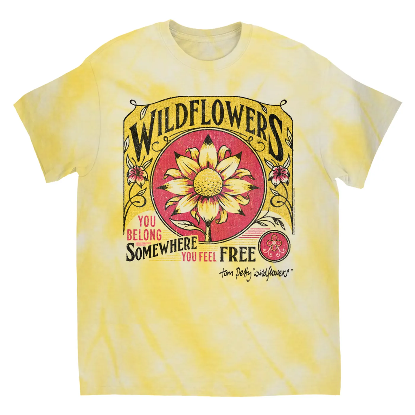 Tom Petty and the Heartbreakers T-Shirt | Wildflowers Cover Art Tom Petty Tie Dye Shirt