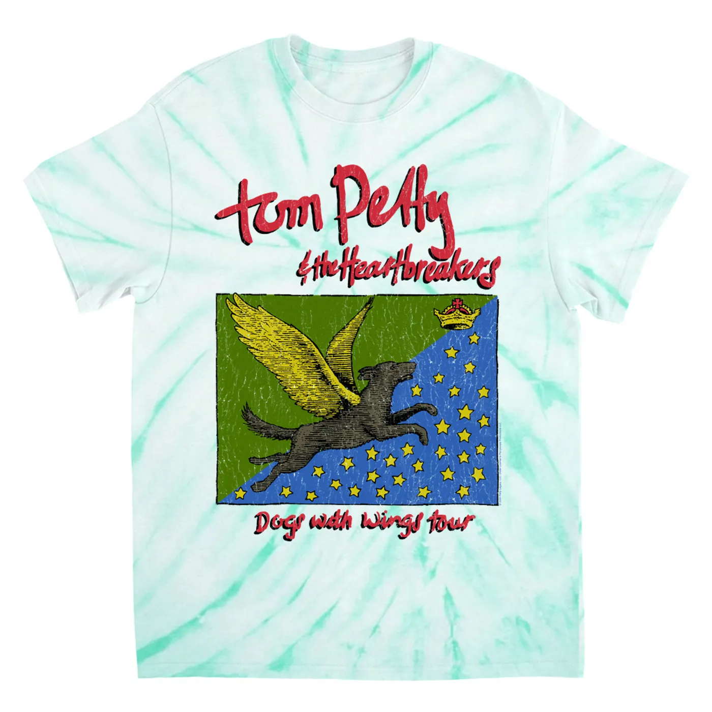 Tom Petty and the Heartbreakers T-Shirt | Dogs WIth Wings 1995 Tour Tom Petty Tie Dye Shirt