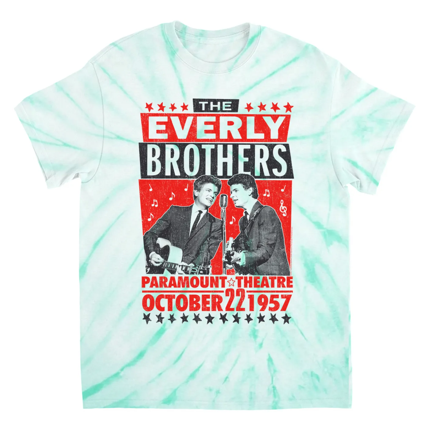 The Everly Brothers T-Shirt | Paramount Theatre Live Show Distressed (Merchbar Exclusive) The Everly Brothers Tie Dye Shirt