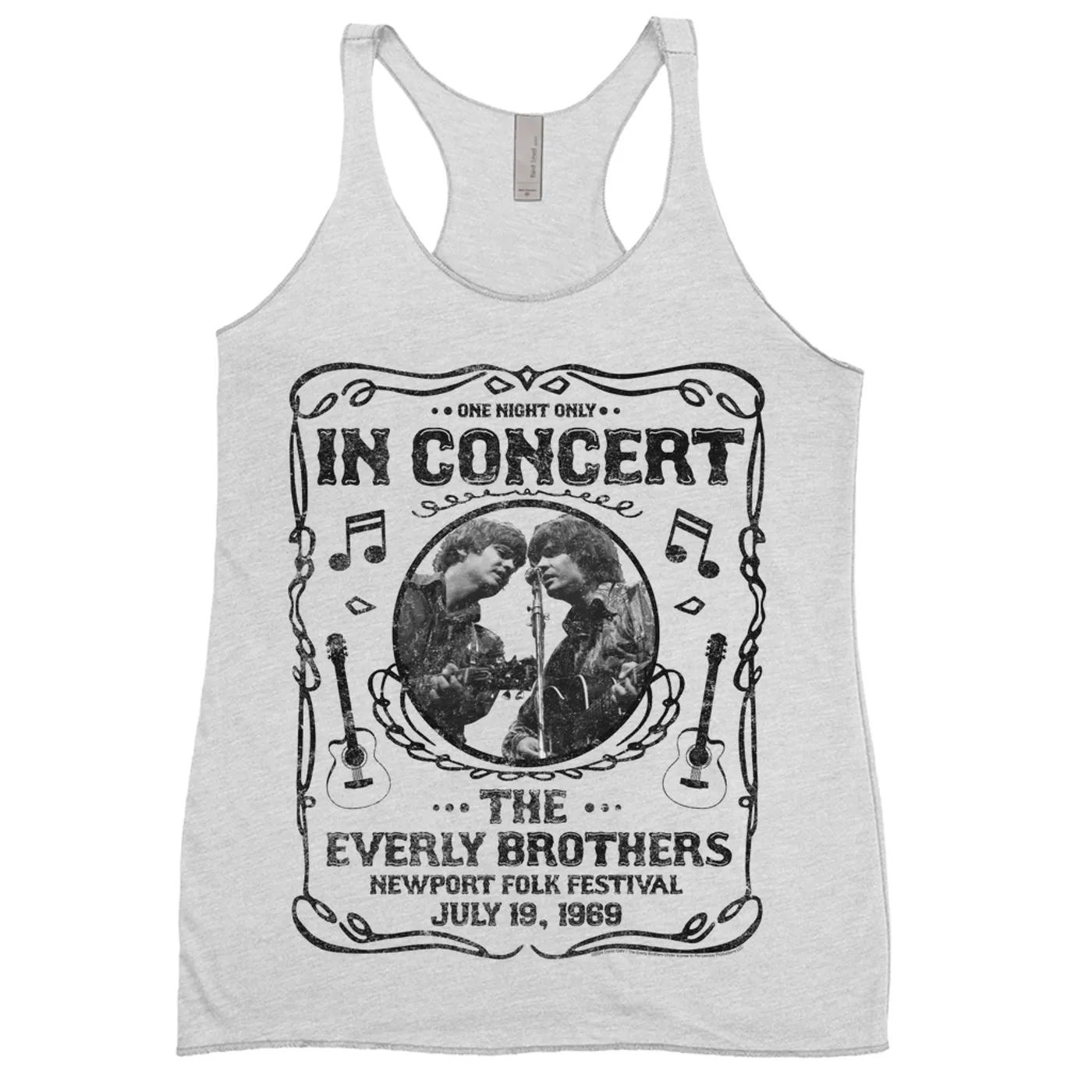 The Everly Brothers Ladies' Tank Top | Newport Folk Festival Concert Distressed (Merchbar Exclusive) The Everly Brothers Shirt