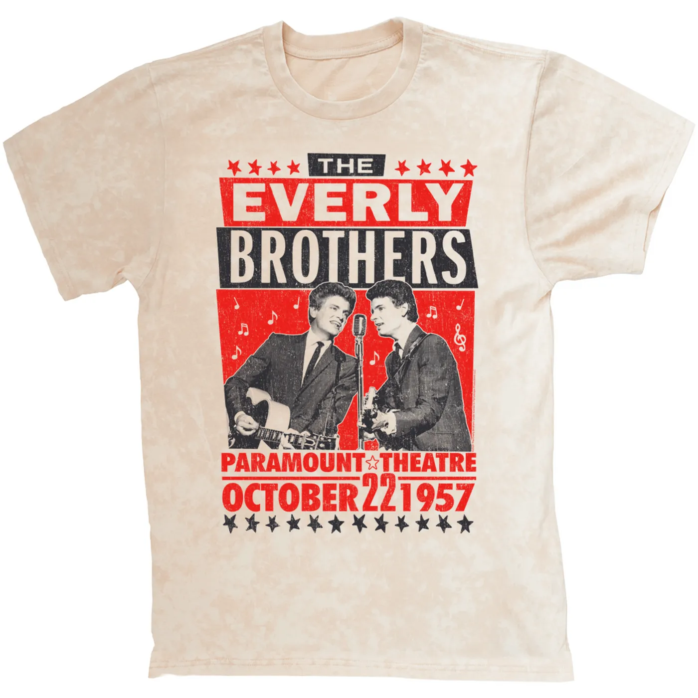 The Everly Brothers T-shirt | Paramount Theatre Live Show Distressed (Merchbar Exclusive) The Everly Brothers Mineral Wash Shirt