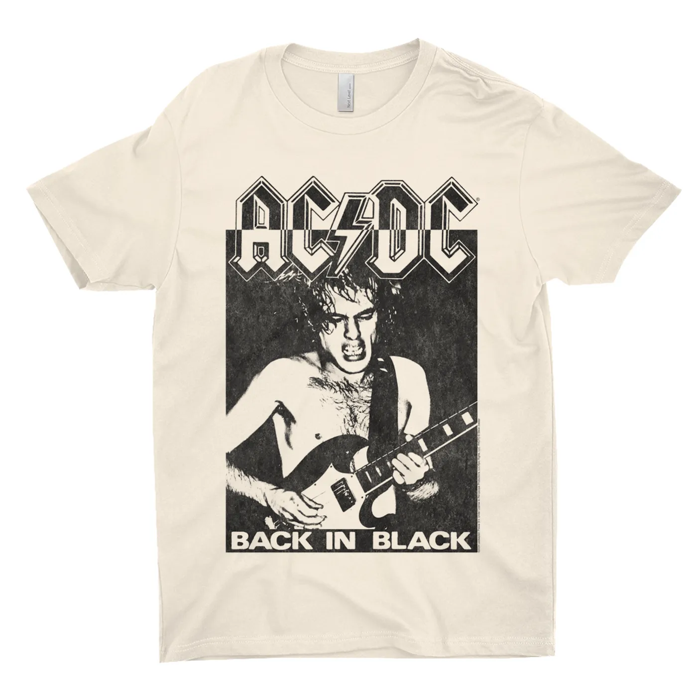AC/DC T-Shirt | Contrasting Back In Black Distressed (Merchbar Exclusive) ACDC Shirt