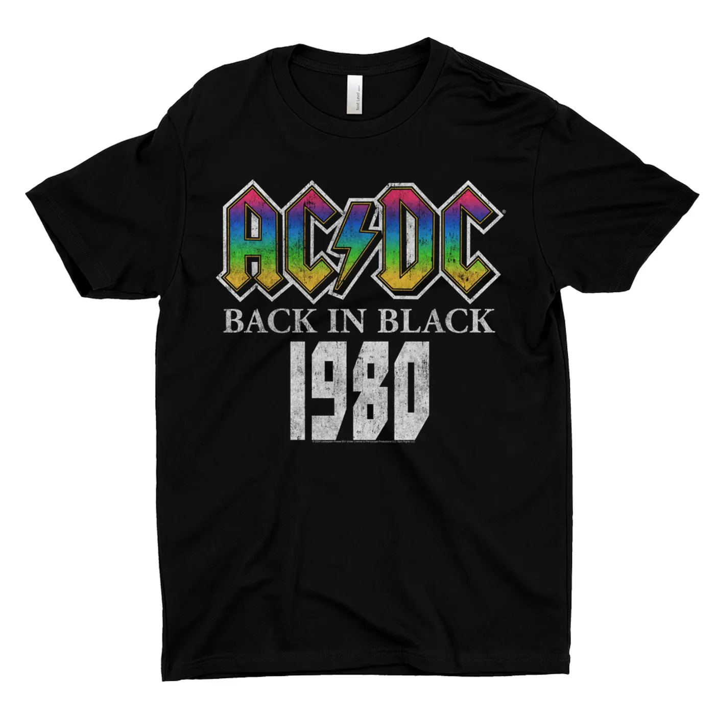 AC/DC T-Shirt | 1980 Neon Ombre Logo Distressed ACDC Shirt