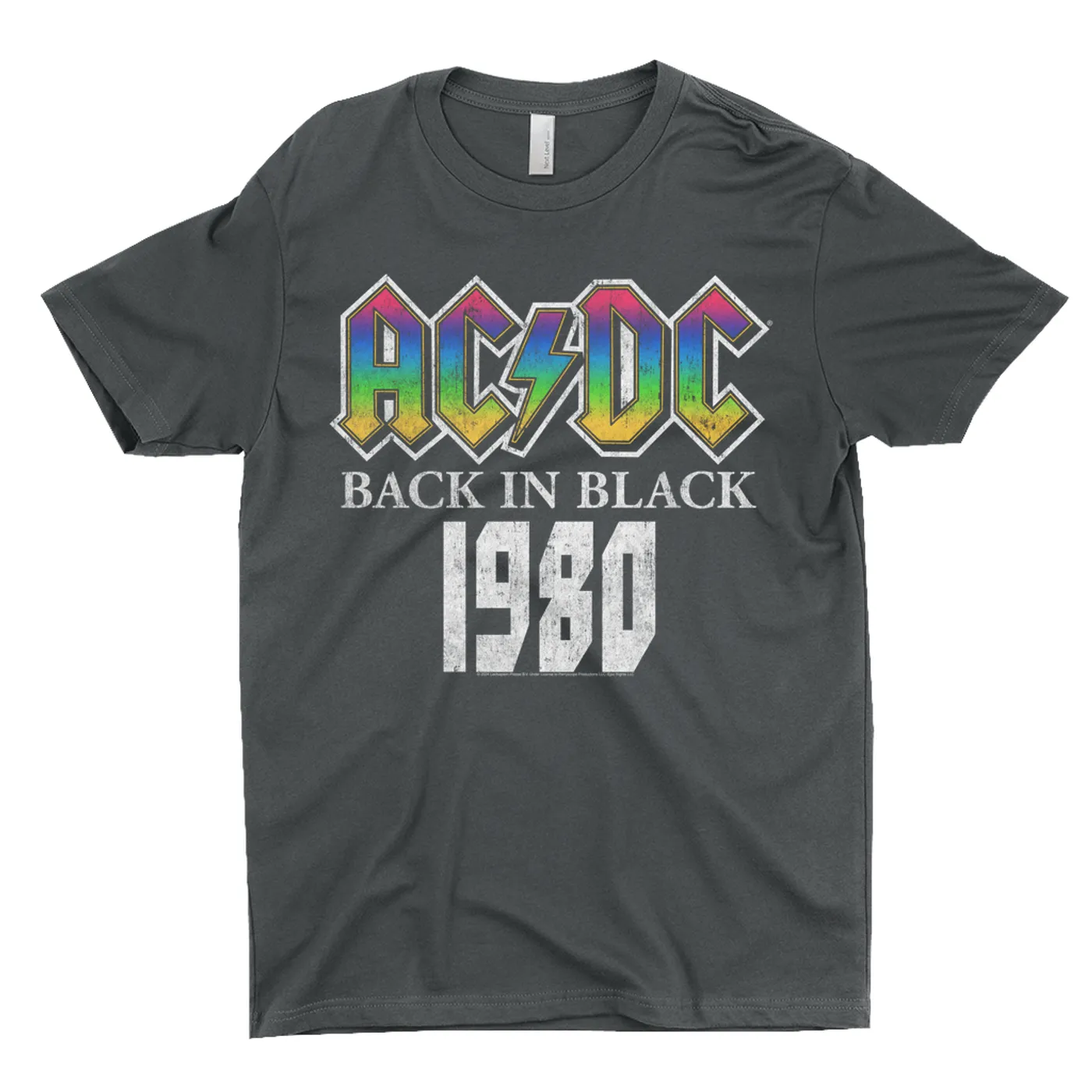 AC/DC T-Shirt | 1980 Neon Ombre Logo Distressed ACDC Shirt