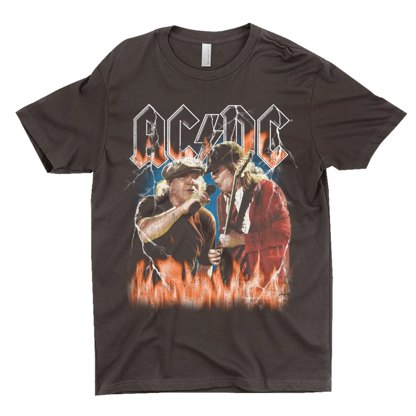 AC/DC T-Shirt | Rock Or Bust Malcolm And Angus In Flames Distressed (Merchbar Exclusive) ACDC Shirt