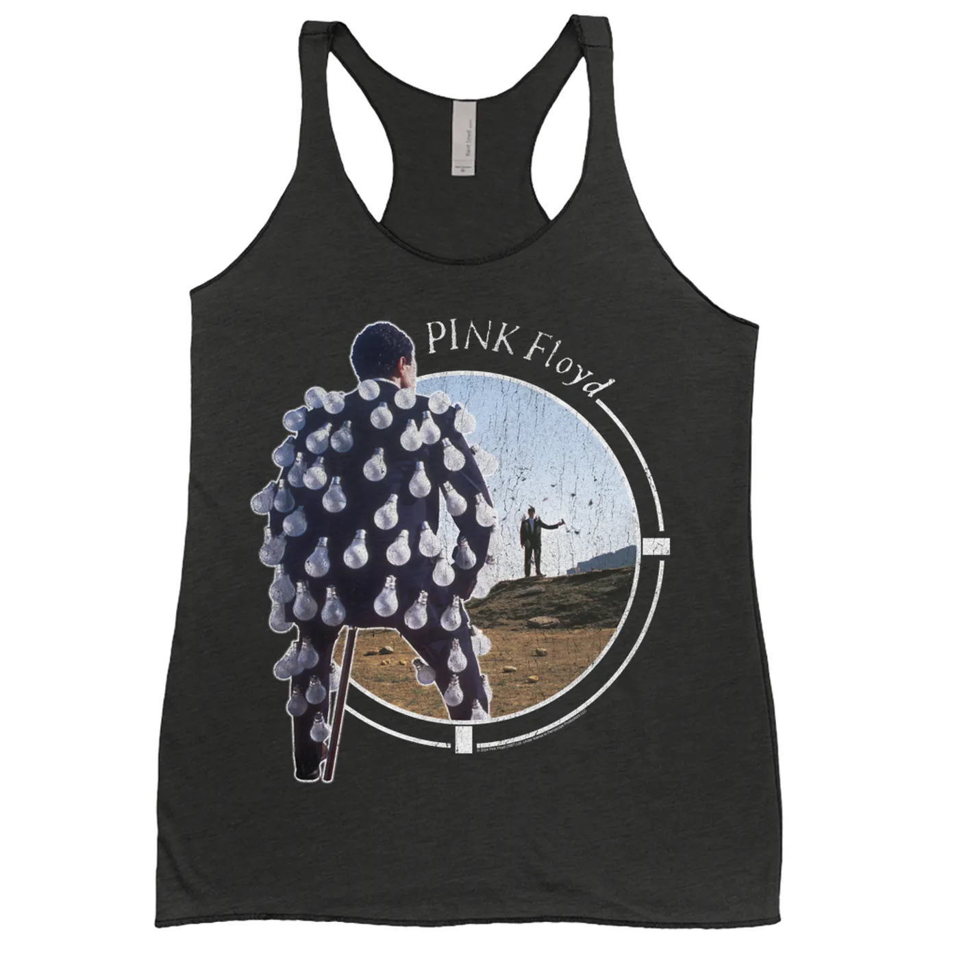 Pink Floyd Ladies' Tank Top | Delicate Sound of Thunder Circle Design Distressed Pink Floyd Shirt