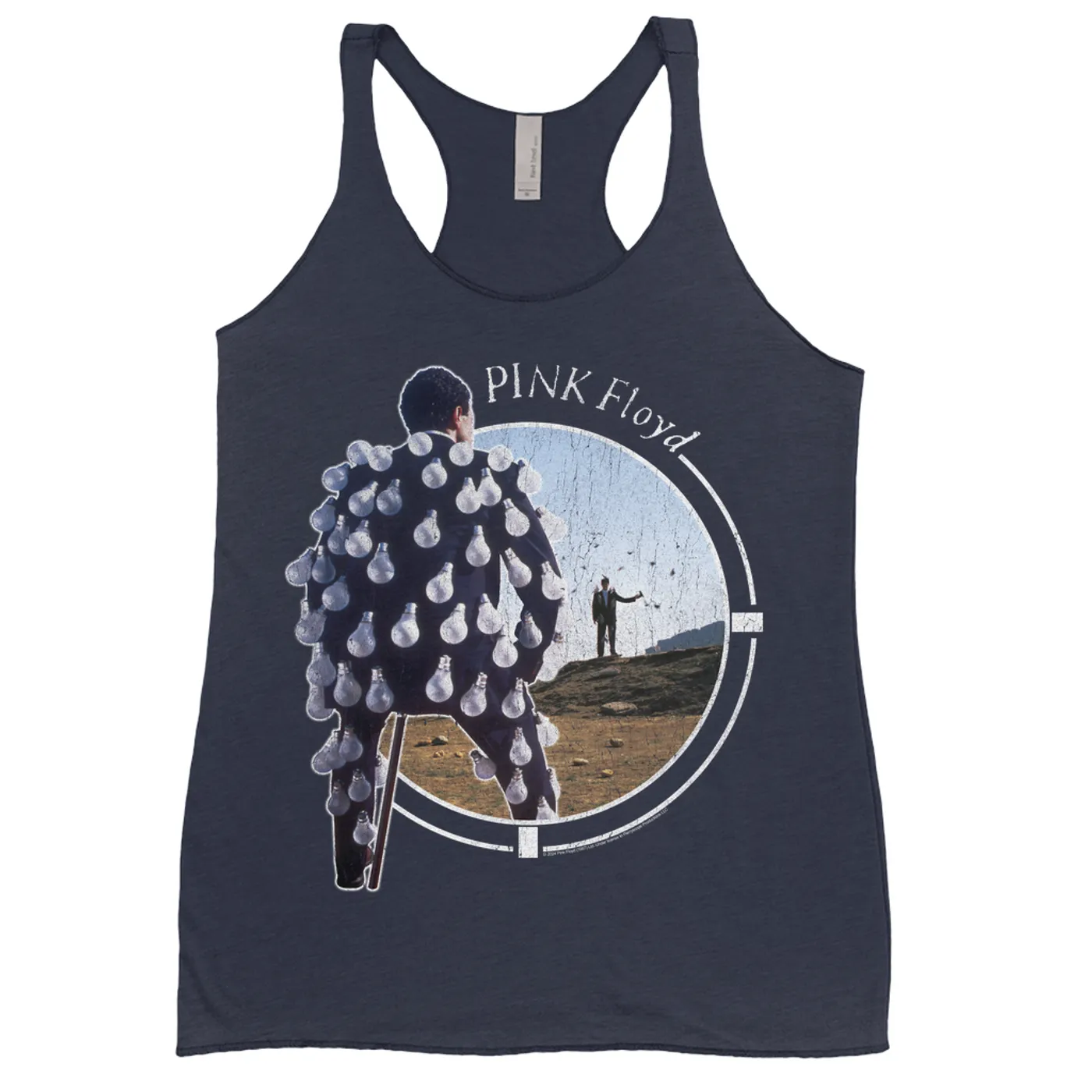 Pink Floyd Ladies' Tank Top | Delicate Sound of Thunder Circle Design Distressed Pink Floyd Shirt