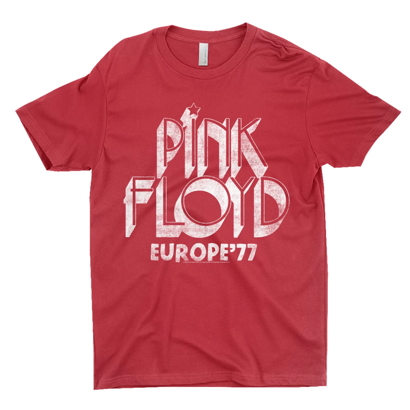 Pink Floyd T-Shirt | White Europe 77 Logo Distressed Pink Floyd Dark Shirt