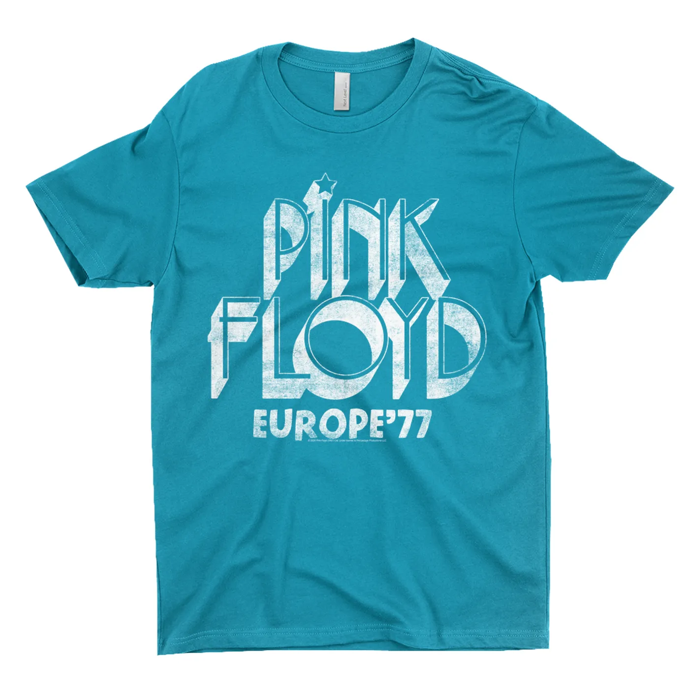 Pink Floyd T-Shirt | White Europe 77 Logo Distressed Pink Floyd Dark Shirt