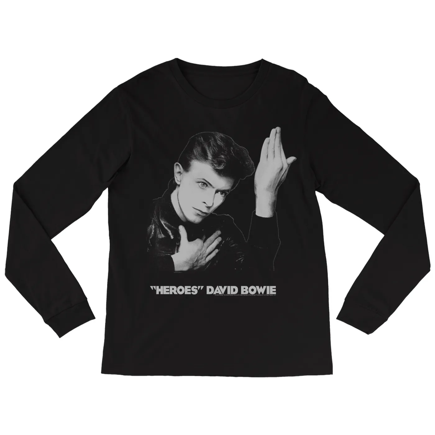 David Bowie Long Sleeve Shirt | Heroes Album Photo Distressed David Bowie Shirt
