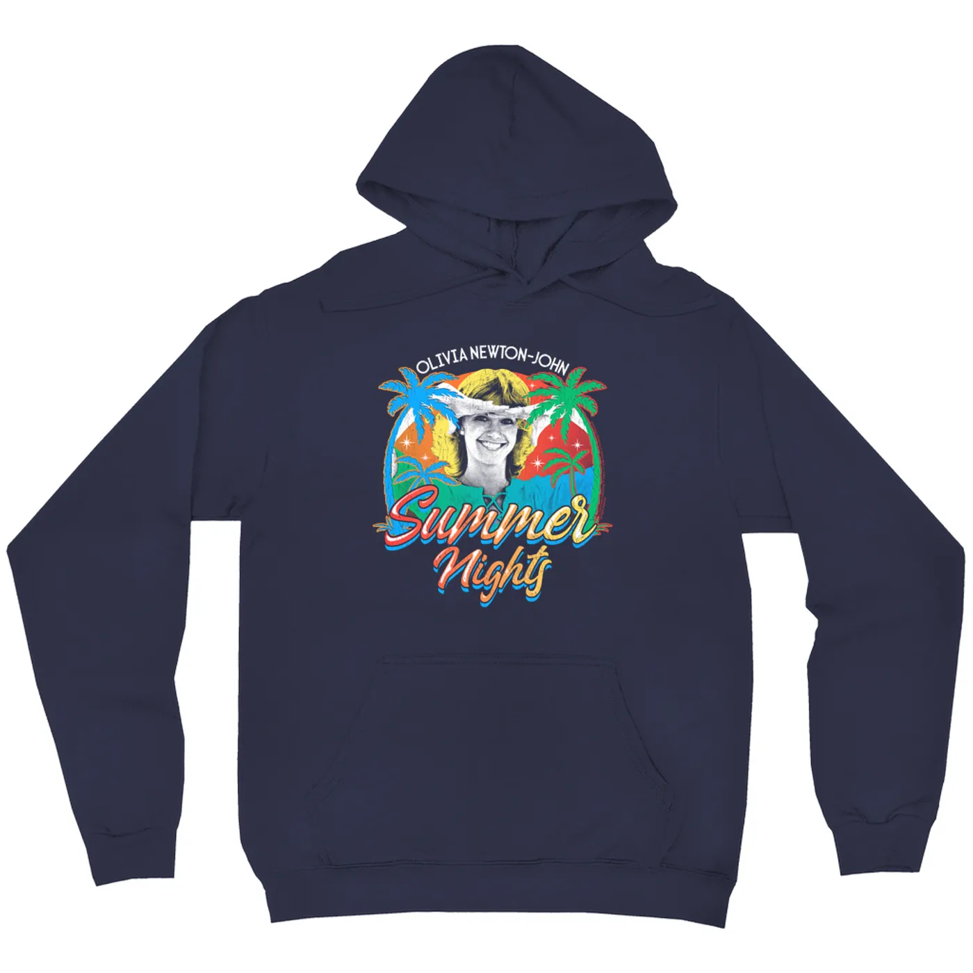 Olivia Newton-John Hoodie | Retro Summer Nights Distressed (Merchbar Exclusive) Olivia Newton John Hoodie