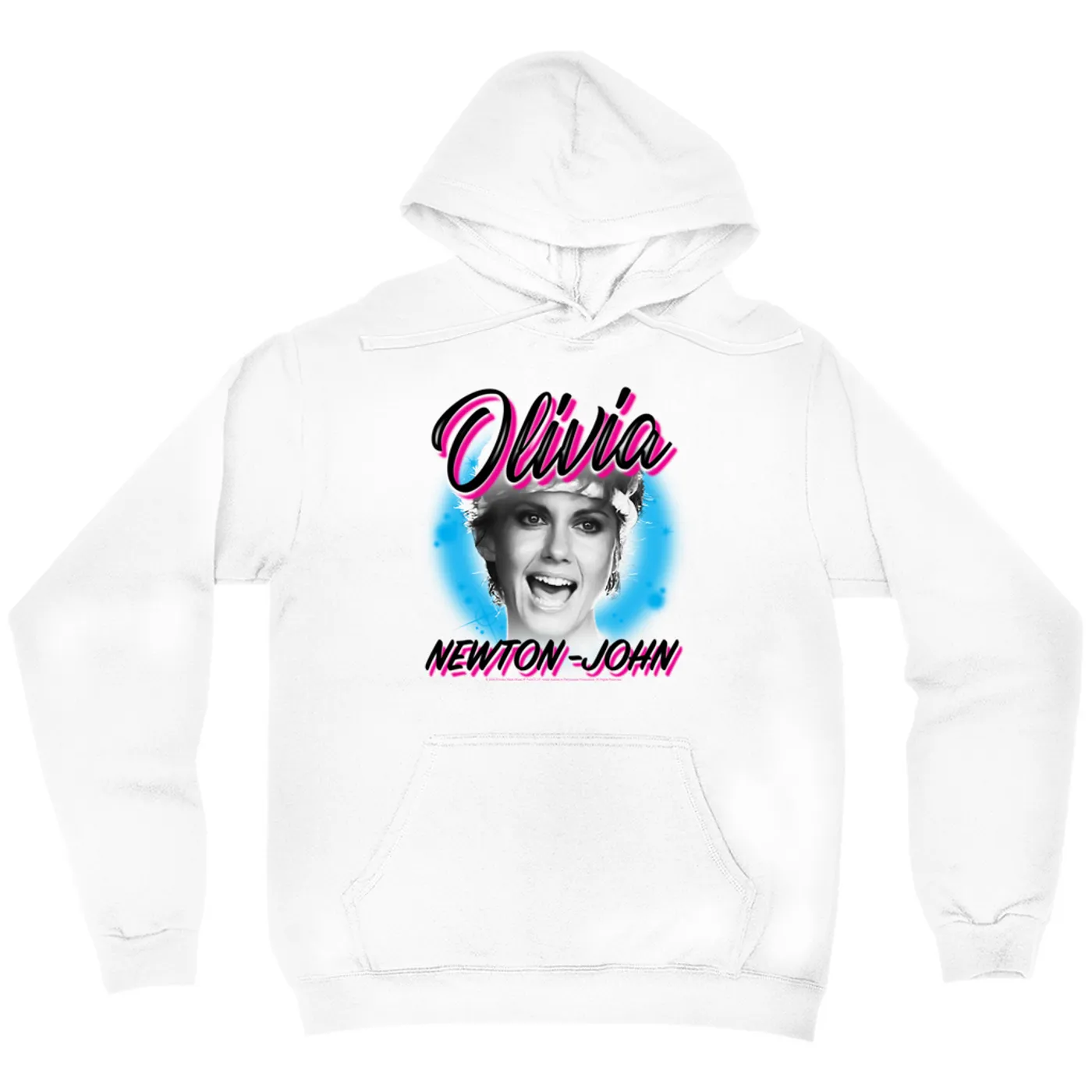 Olivia Newton-John Hoodie | 80's Airbrush Logo Olivia Newton John Hoodie