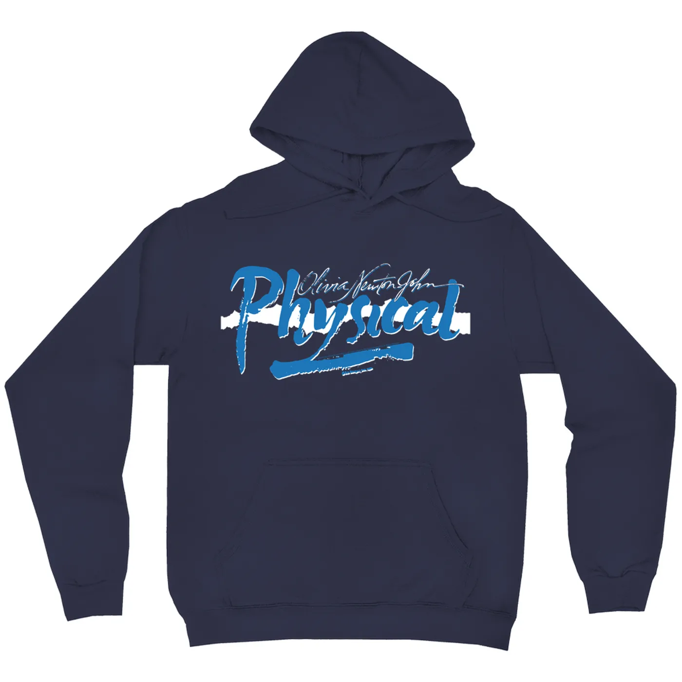 Olivia Newton-John Hoodie | Physical Blue and White Logo Olivia Newton John Hoodie