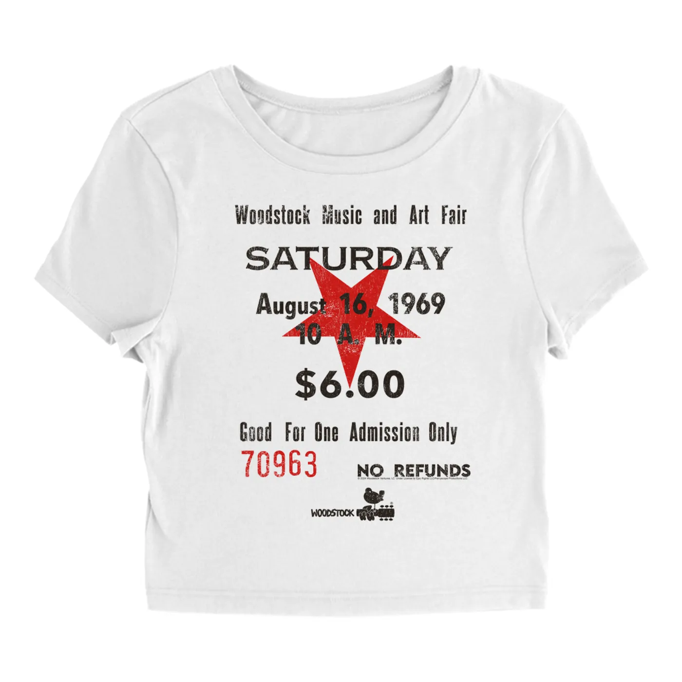 Woodstock Women's T-Shirt | Woodstock Music And Art Fair Ticket Stub Design (Merchbar Exclusive) Woodstock Baby Tee