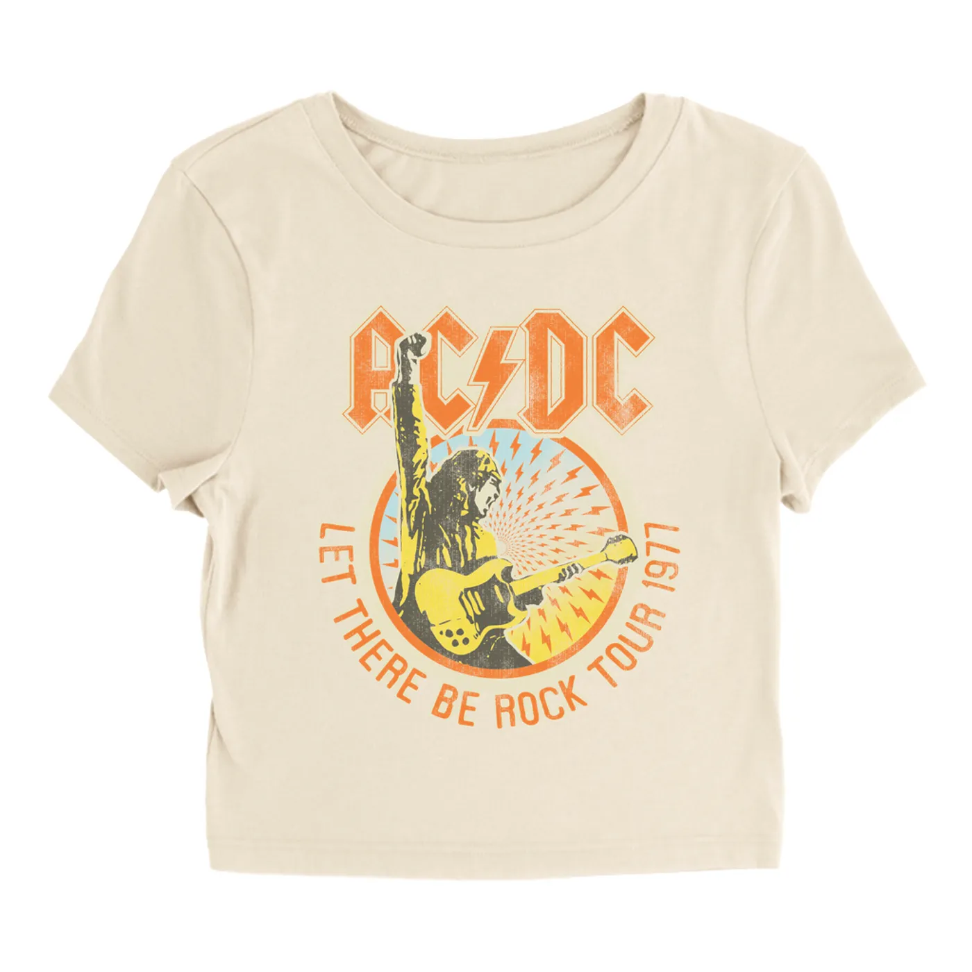 AC/DC Women's T-Shirt | Let There Be Rock Tour 1977 ACDC Baby Tee