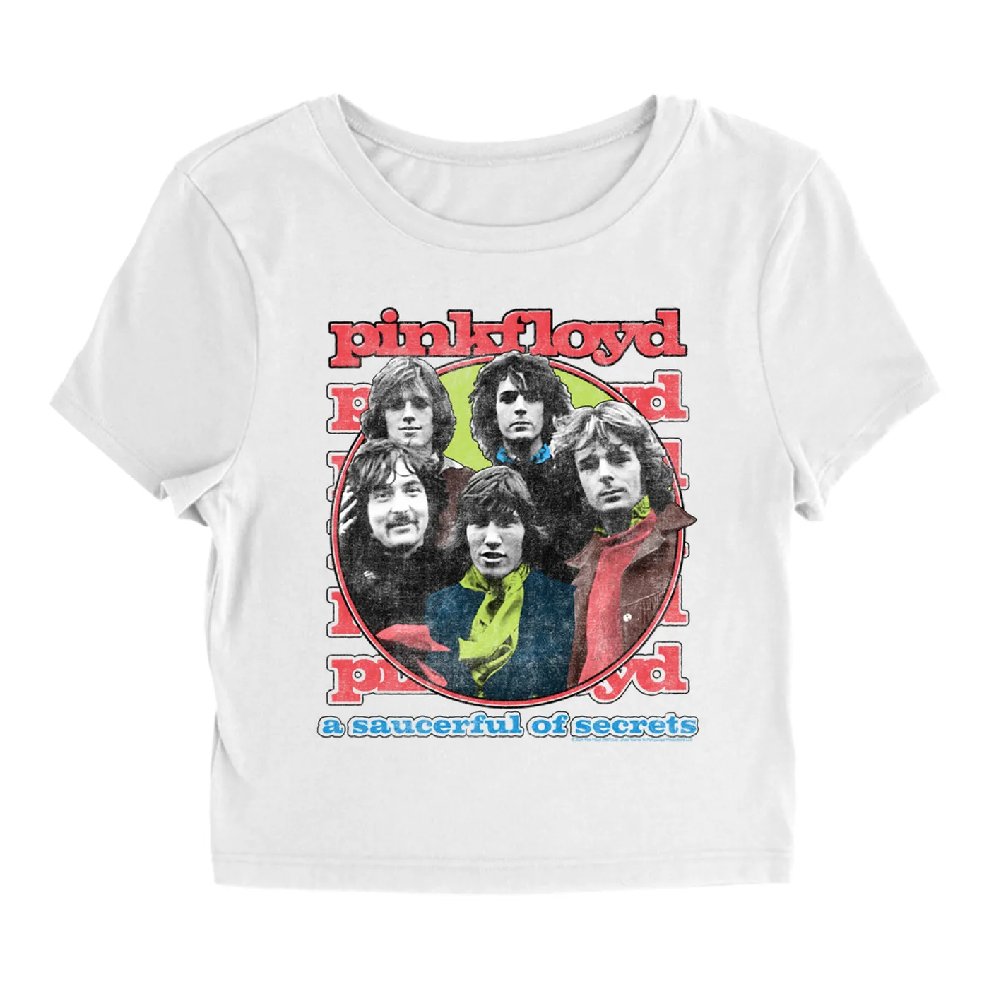 Pink Floyd Women's T-Shirt | A Saucerful Of Secrets Group Design (Merchbar Exclusive) Pink Floyd Baby Tee