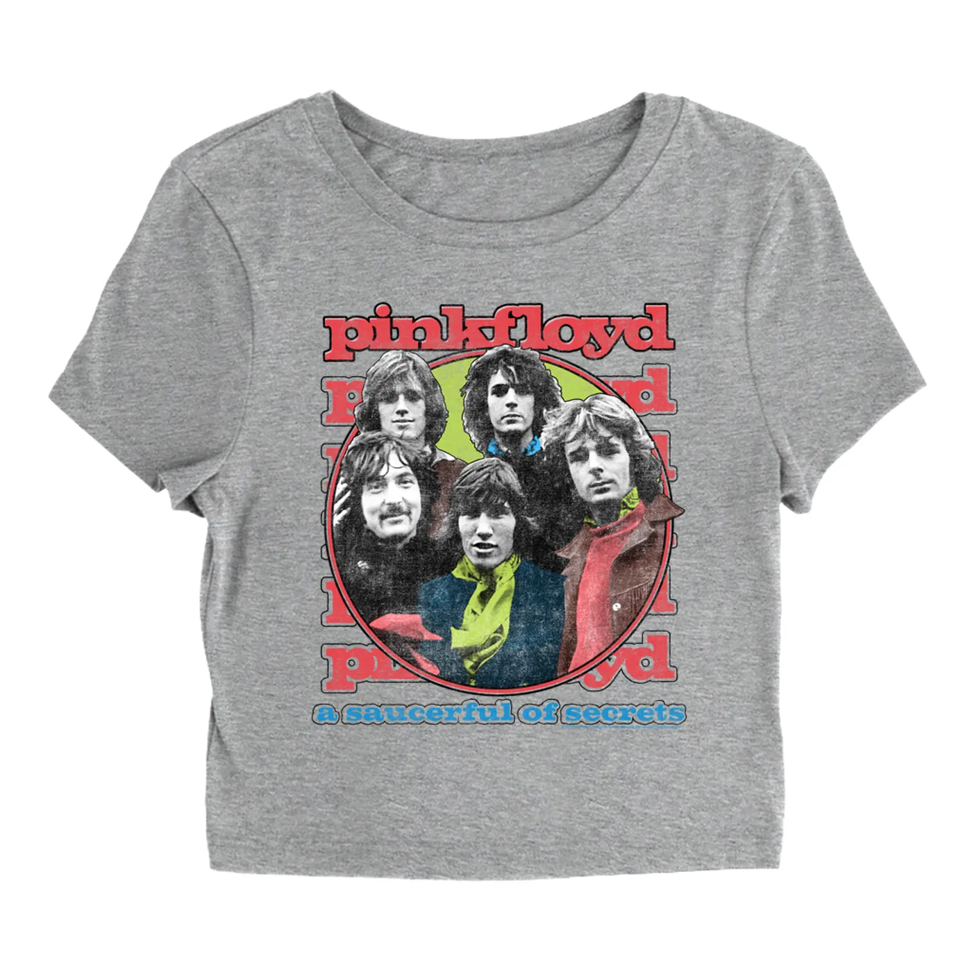 Pink Floyd Women's T-Shirt | A Saucerful Of Secrets Group Design (Merchbar Exclusive) Pink Floyd Baby Tee