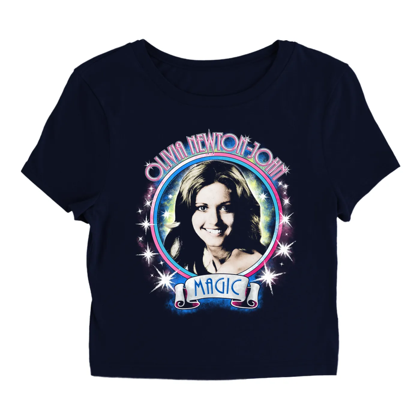 Olivia Newton-John Women's T-Shirt | Pure Magic Distressed (Merchbar Exclusive) Olivia Newton John Baby Tee