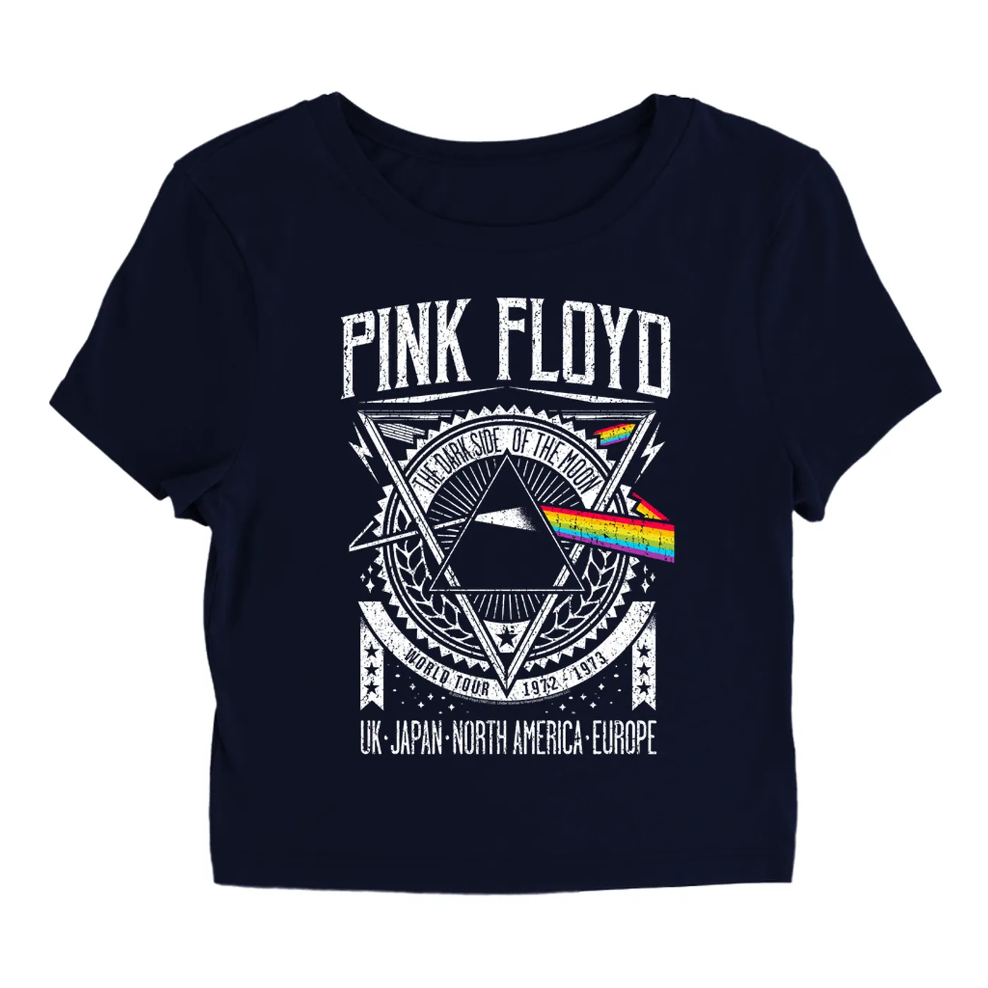 Pink Floyd Women's T-Shirt | Dark Side Of The Moon World Tour 1972-1973 Pink Floyd Baby Tee