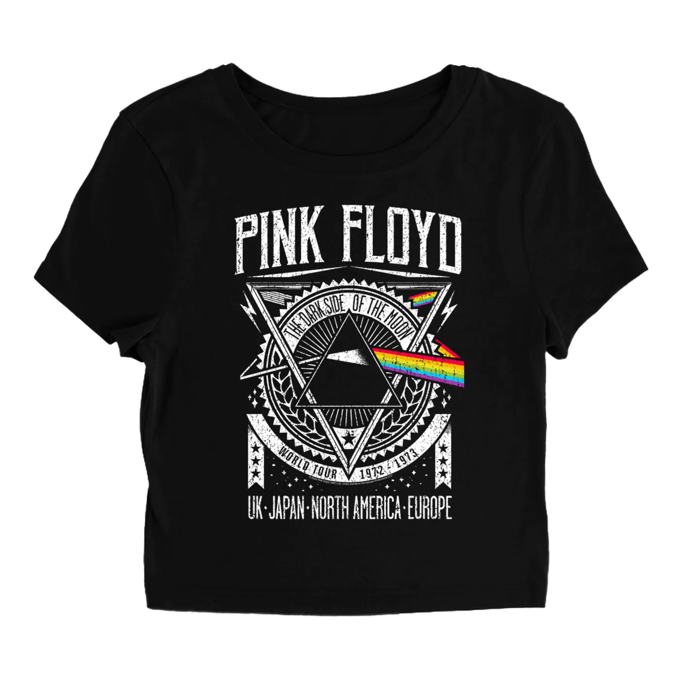 Pink Floyd Women's T-Shirt | Dark Side Of The Moon World Tour 1972-1973 Pink Floyd Baby Tee