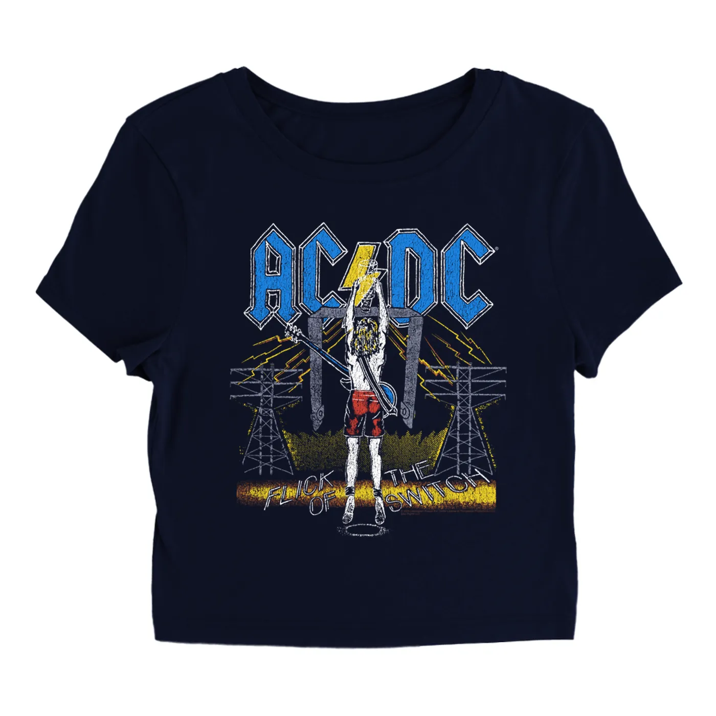 AC/DC Women's T-Shirt | Flick Of The Switch Electricity ACDC Baby Tee