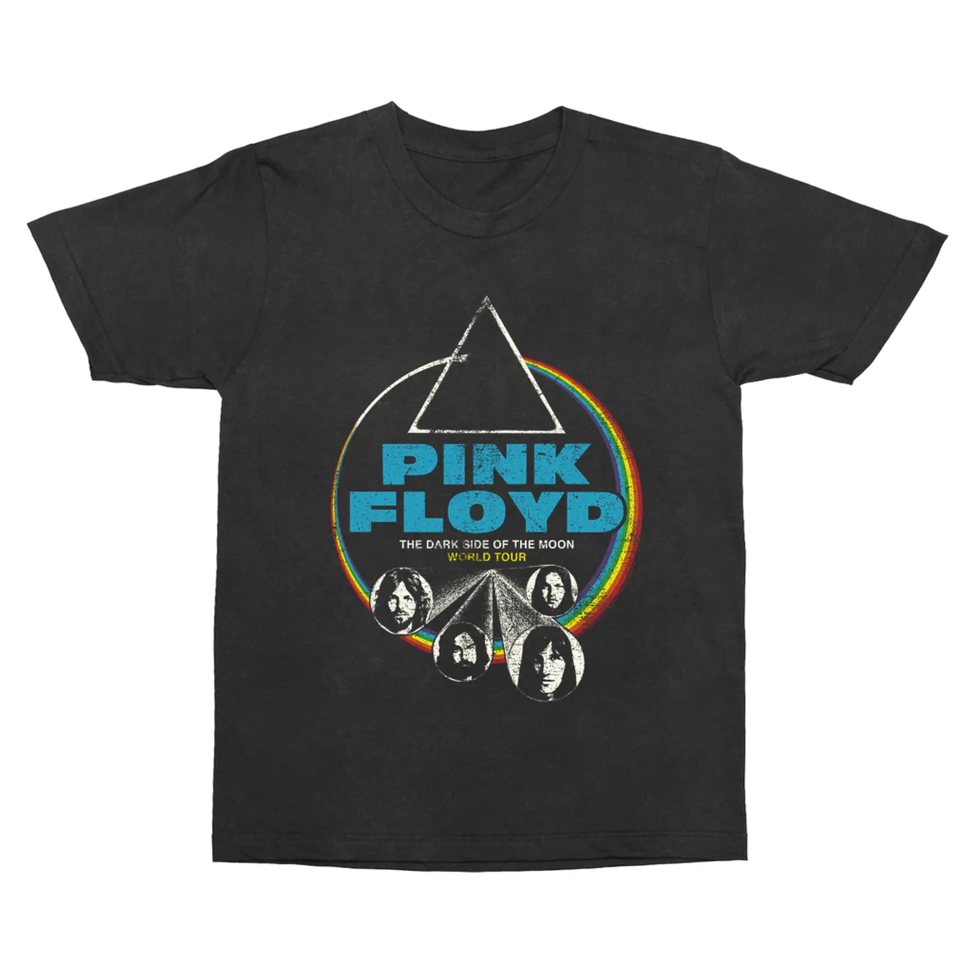 Pink Floyd T-Shirt | World Tour The Dark Side Of The Moon Design Distressed Pink Floyd Vintage Shirt