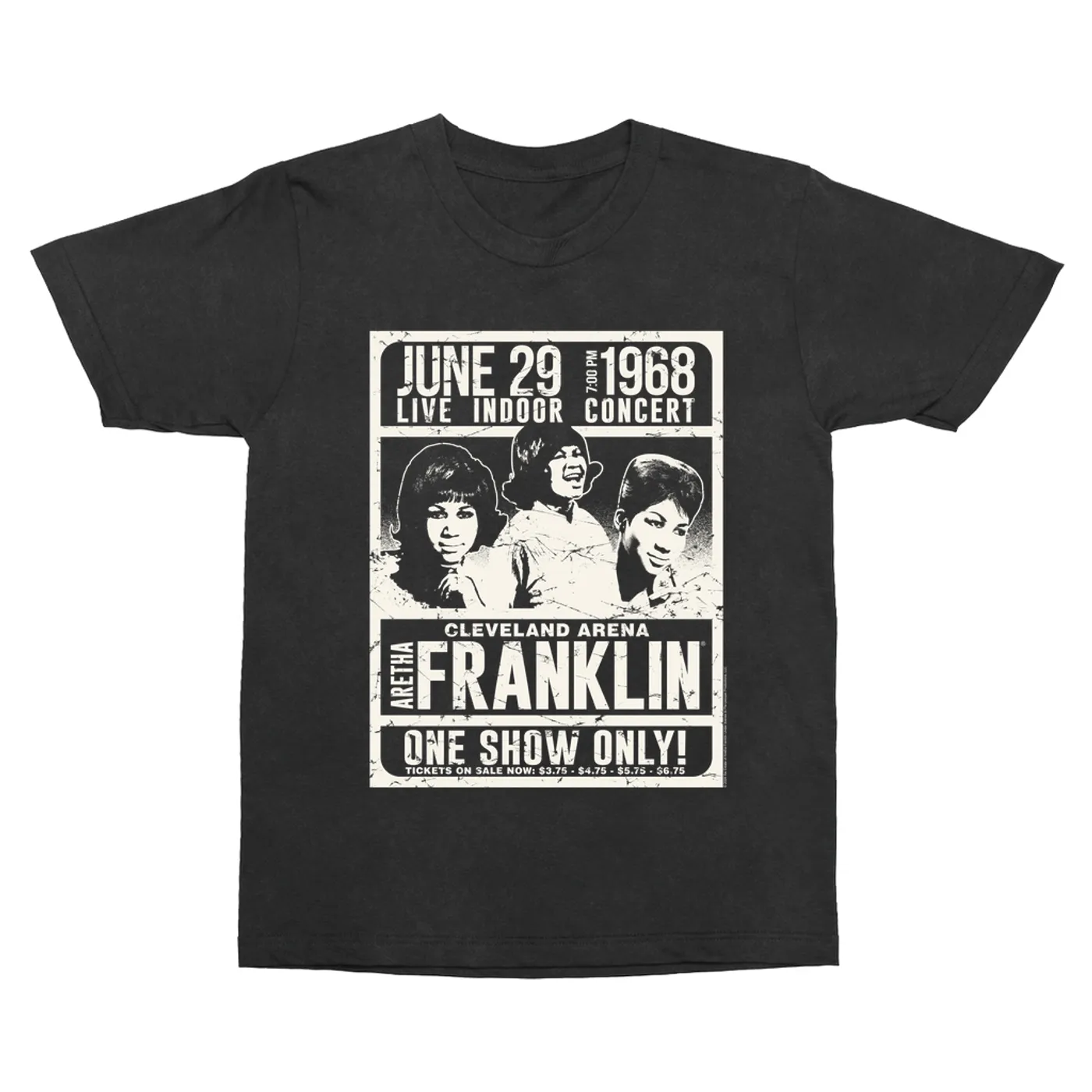 Aretha Franklin T-Shirt | One Show Only Cleveland Arena (Merchbar Exclusive) Aretha Franklin Vintage Shirt