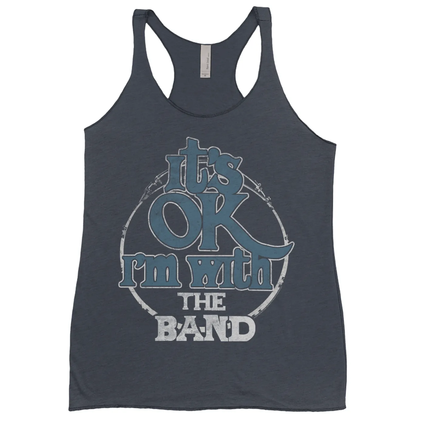 The Band Ladies' Tank Top | I'm With The Band Blue White Distressed The Band Shirt