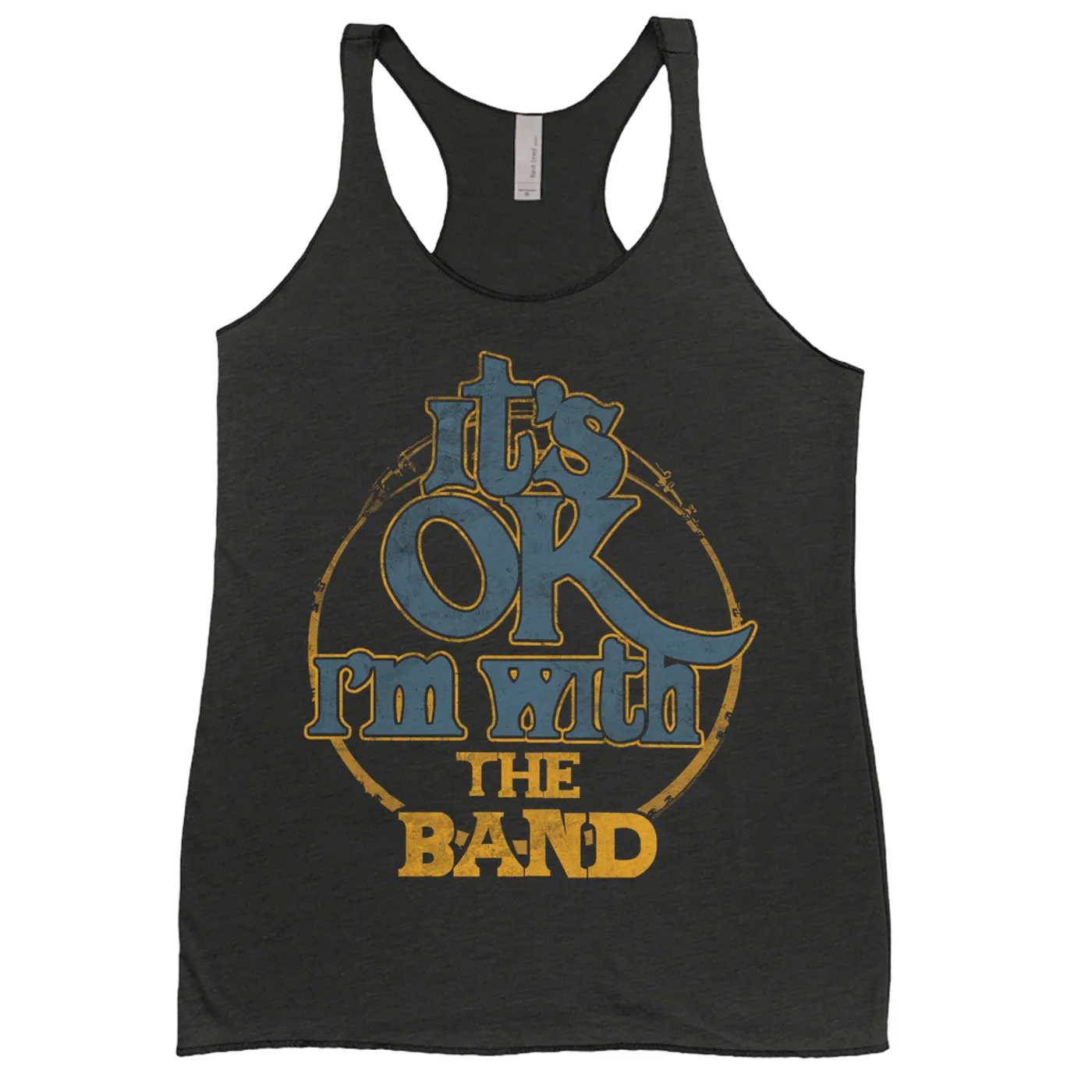 The Band Ladies' Tank Top | I'm With The Band Blue Gold Distressed The Band Shirt