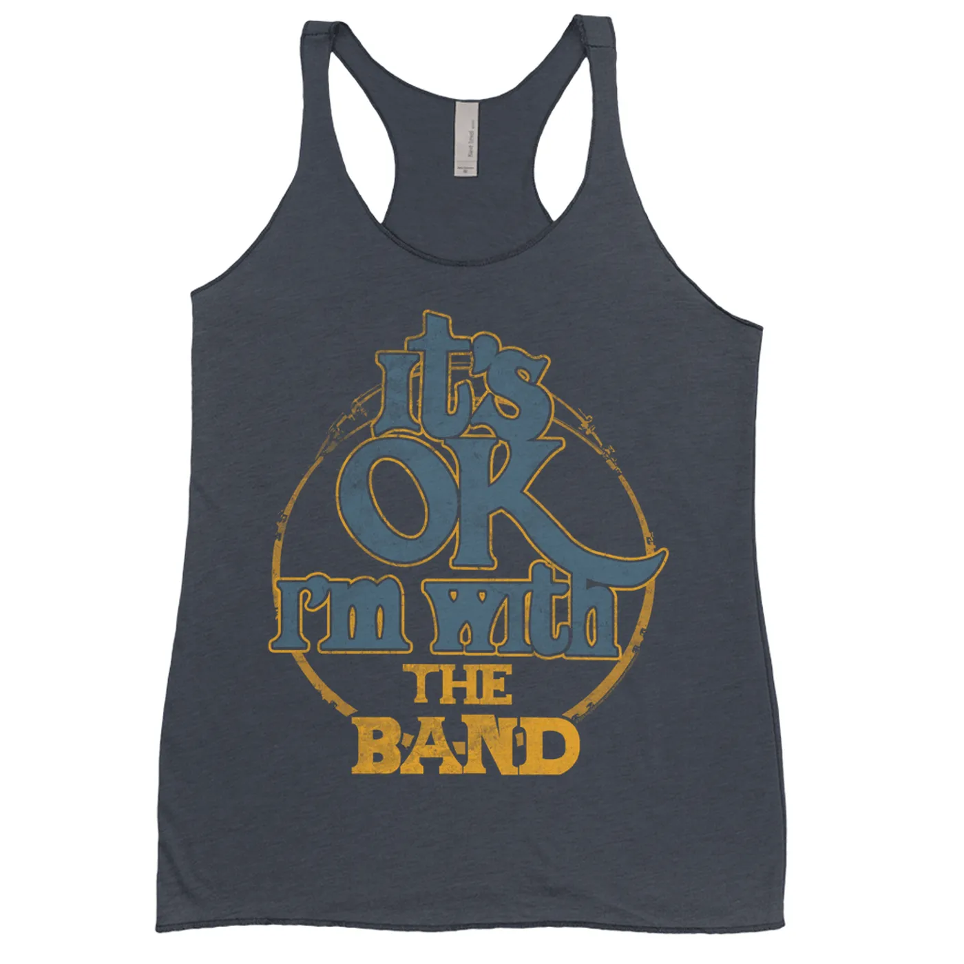 The Band Ladies' Tank Top | I'm With The Band Blue Gold Distressed The Band Shirt