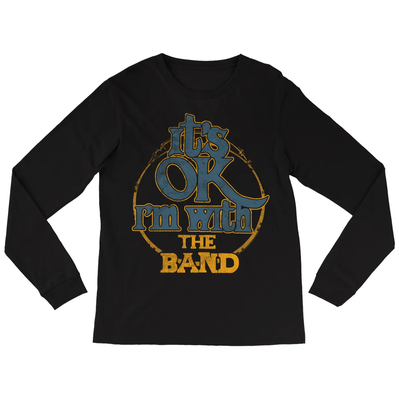 The Band Long Sleeve Shirt | I'm With The Band Blue Gold Distressed The Band Shirt