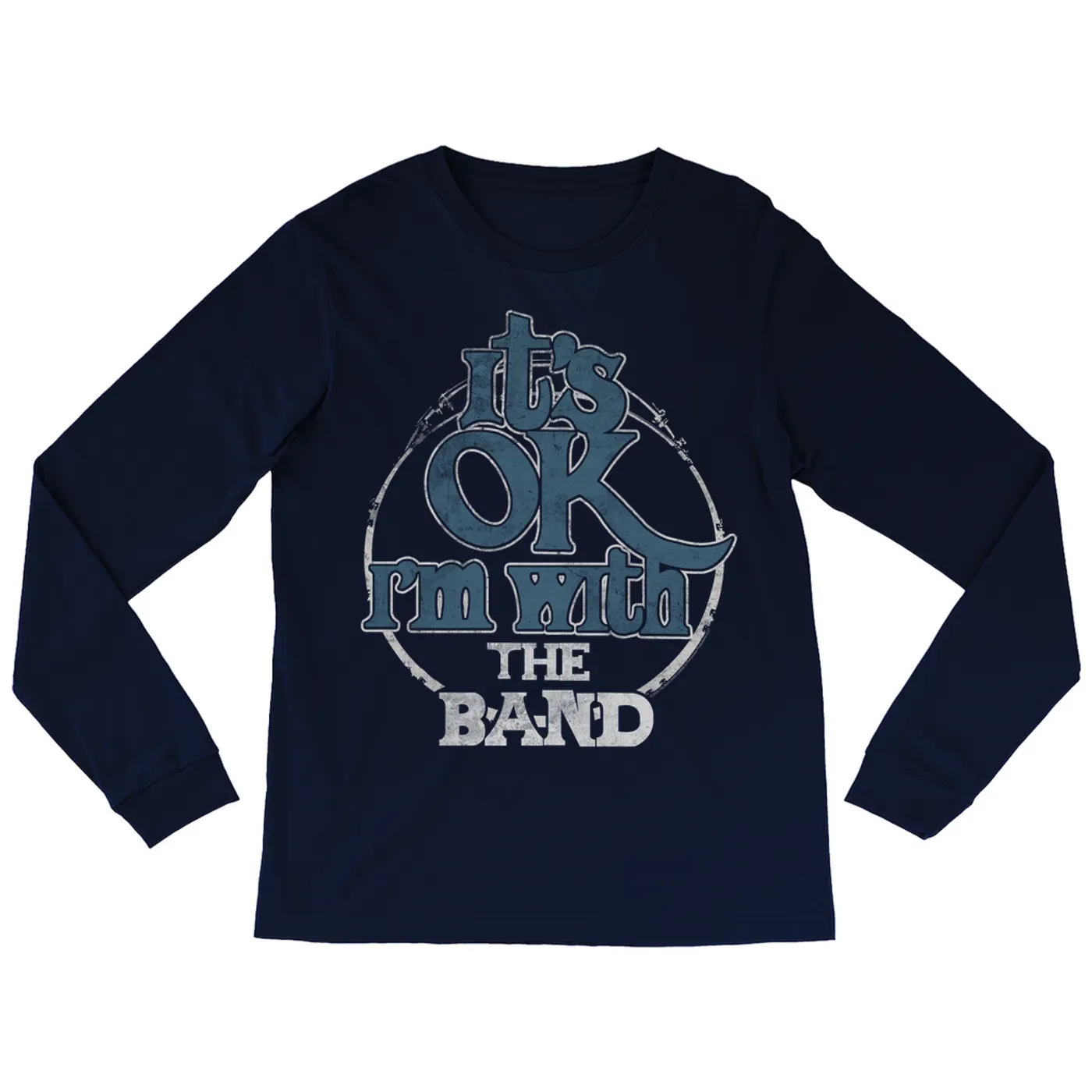 The Band Long Sleeve Shirt | I'm With The Band Blue White Distressed The Band Shirt