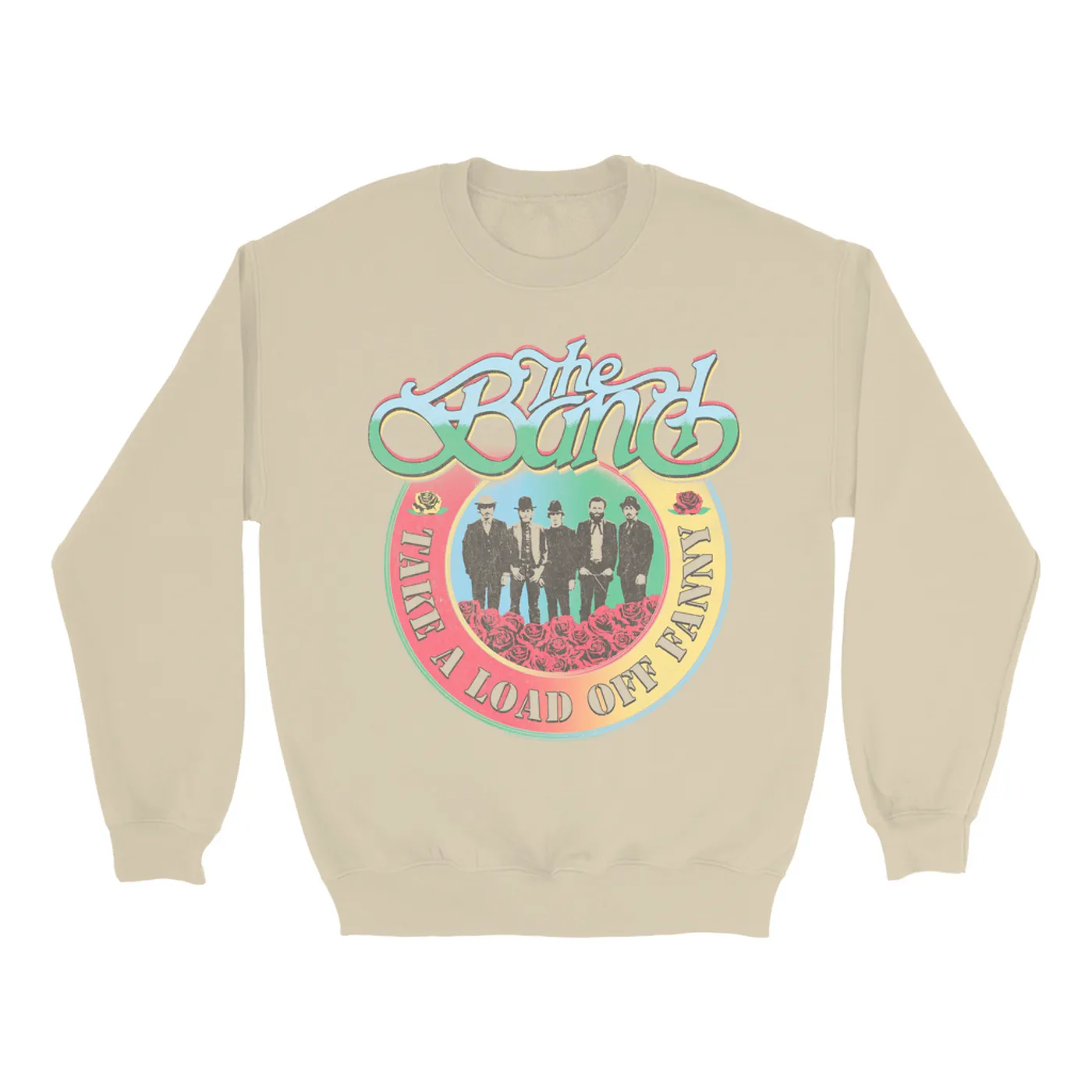 The Band Sweatshirt | Take A Load Off Fanny Colorful Ombre Distressed The Band Sweatshirt