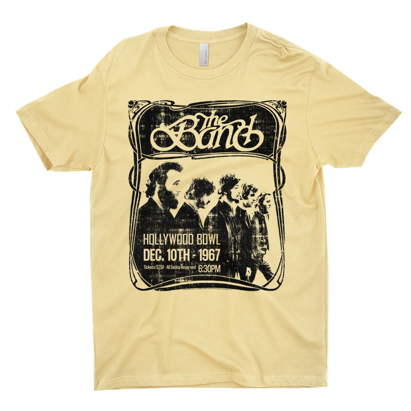 The Band T-Shirt | Hollywood Bowl 1967 Concert Distressed (Merchbar Exclusive) The Band Light Shirt
