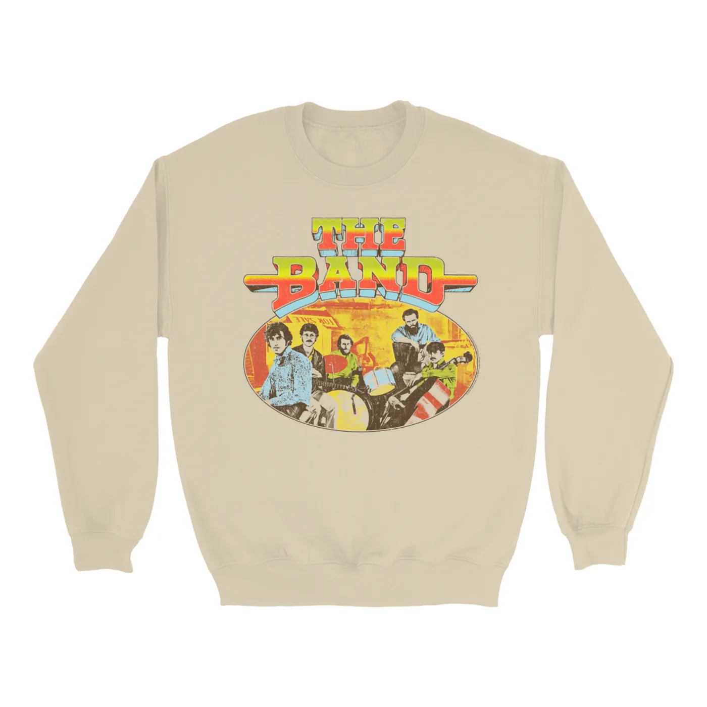 The Band Sweatshirt | Live In Concert Retro Colorful Design Distressed (Merchbar Exclusive) The Band Sweatshirt