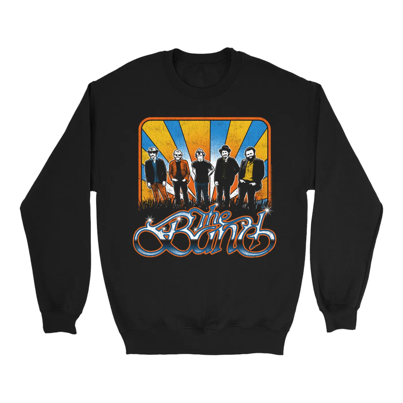 The Band Sweatshirt | Colorful Retro Group Design Distressed (Merchbar Exclusive) The Band Sweatshirt