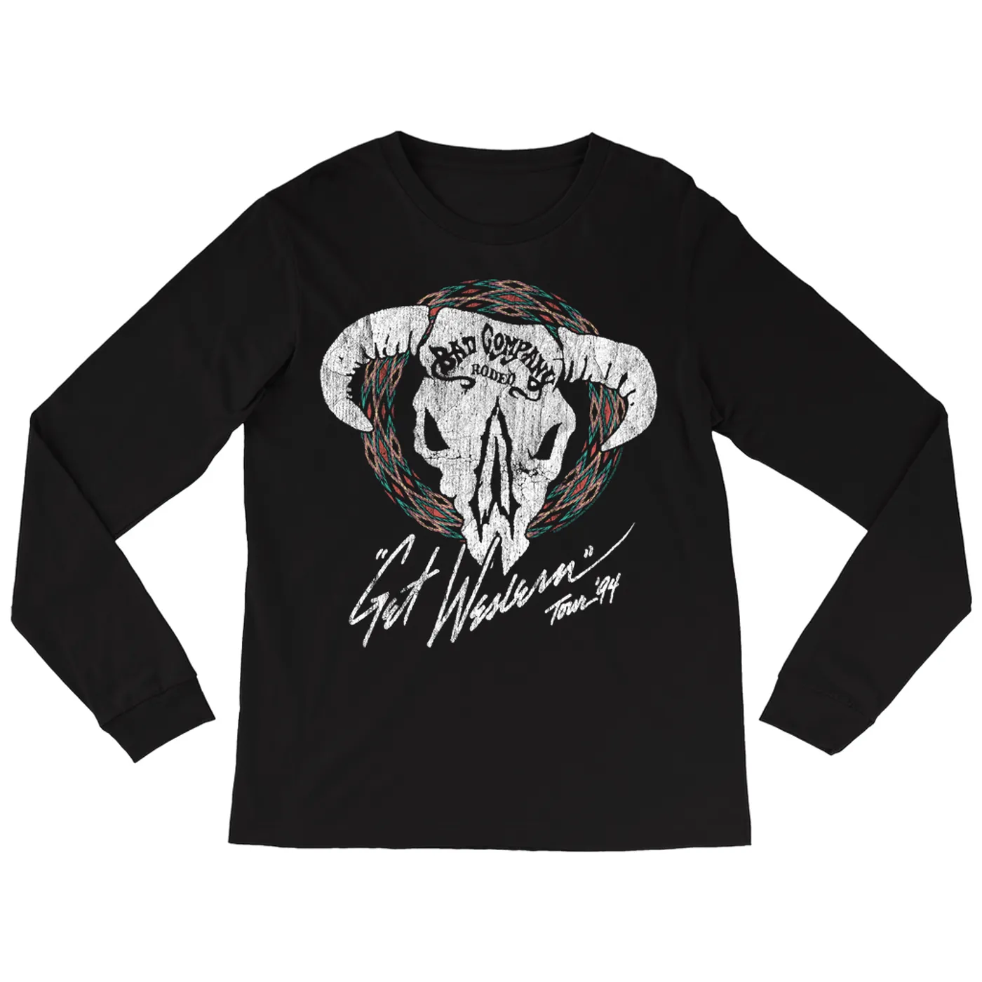 Bad Company Long Sleeve Shirt | Get Western Tour '94 Distressed (Merchbar Exclusive) Bad Company Shirt