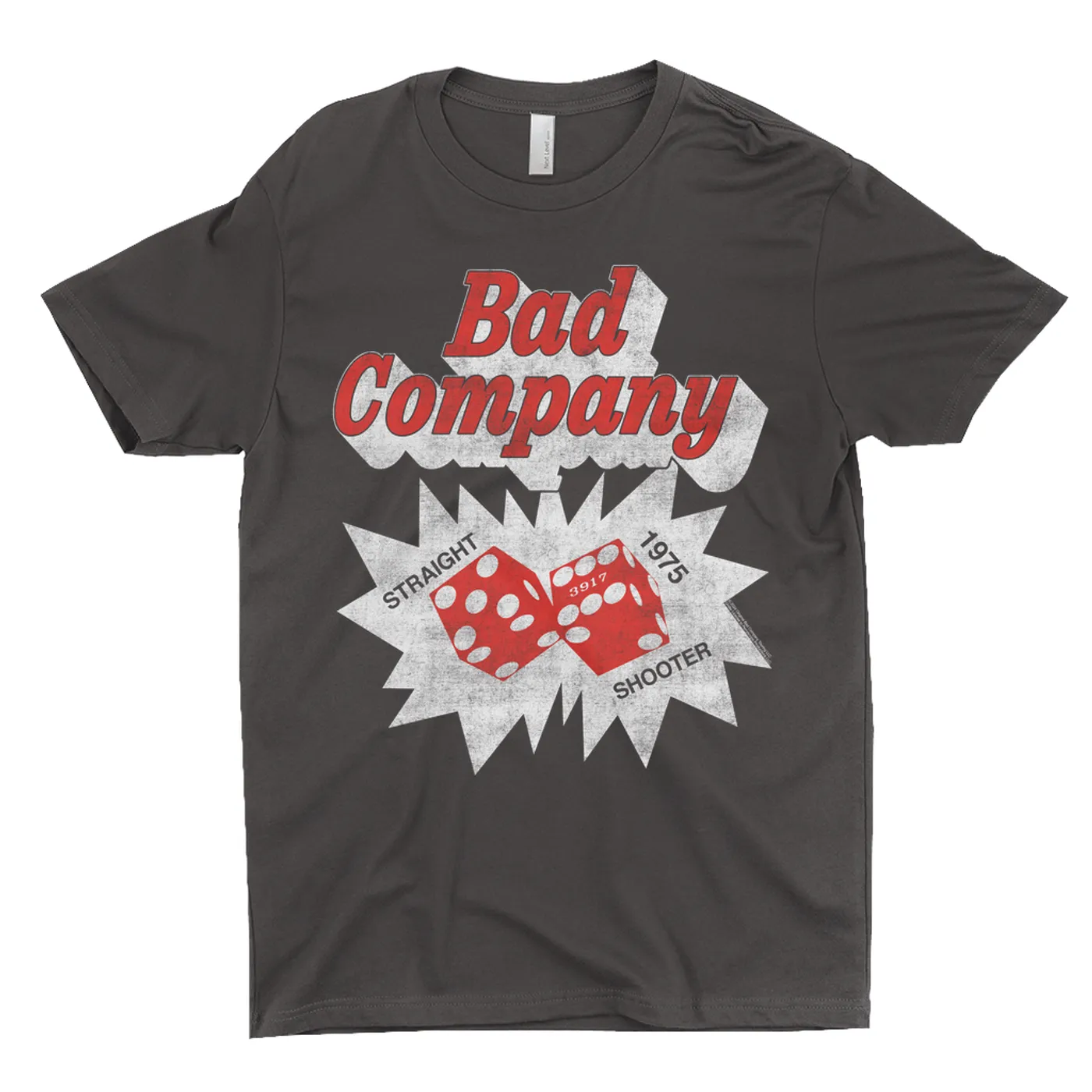Bad Company T-Shirt | Straight Shooter '75 Dice Distressed Bad Company Dark Shirt