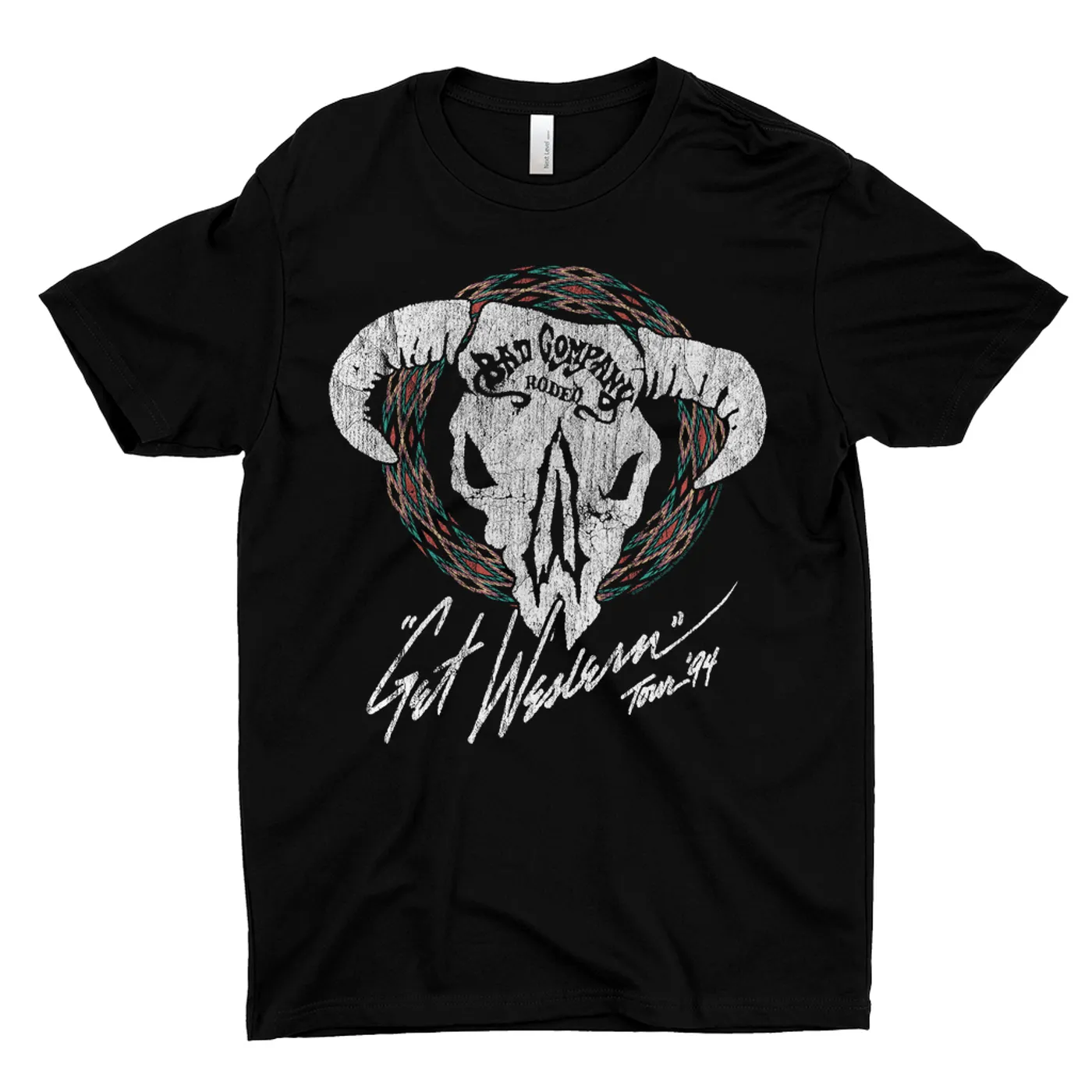 Bad Company T-Shirt | Get Western Tour '94 Distressed (Merchbar Exclusive) Bad Company Dark Shirt