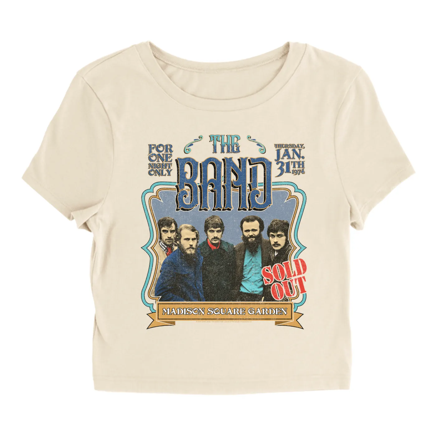 The Band Women's T-Shirt | Carnegie Hall Concert Distressed (Merchbar Exclusive) The Band Baby Tee