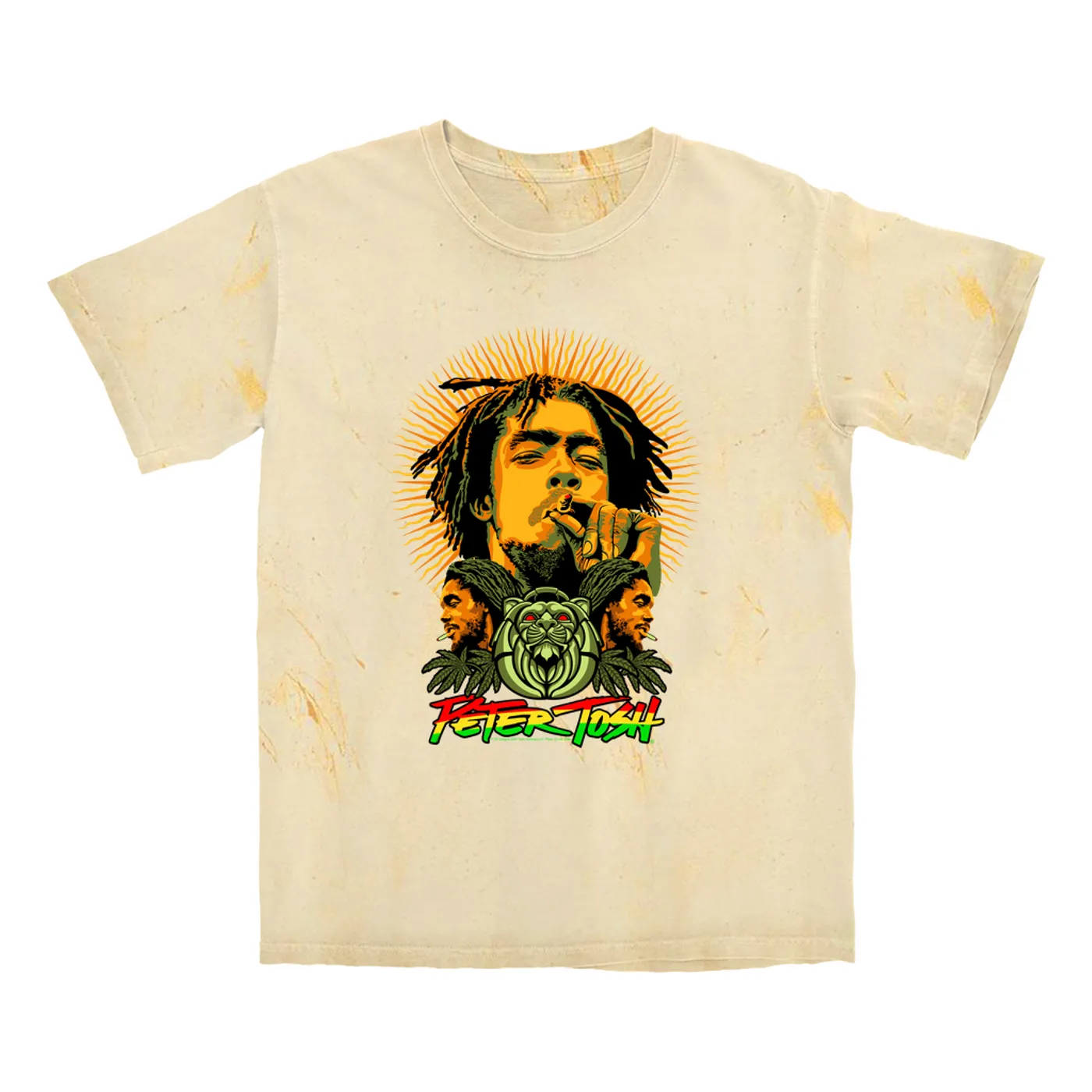 Peter Tosh T-shirt | Rasta Sun Design Peter Tosh Color Blast Shirt