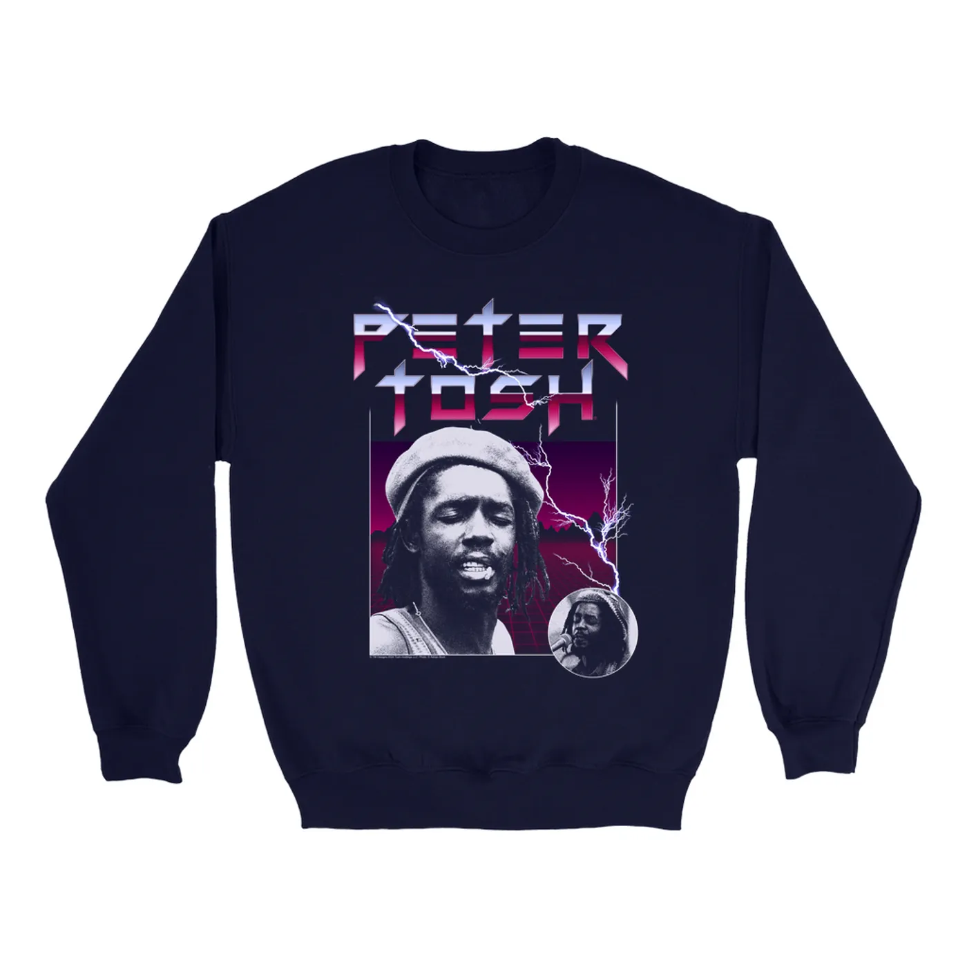Peter Tosh Sweatshirt | Lightning Strike Collage Design Peter Tosh Sweatshirt