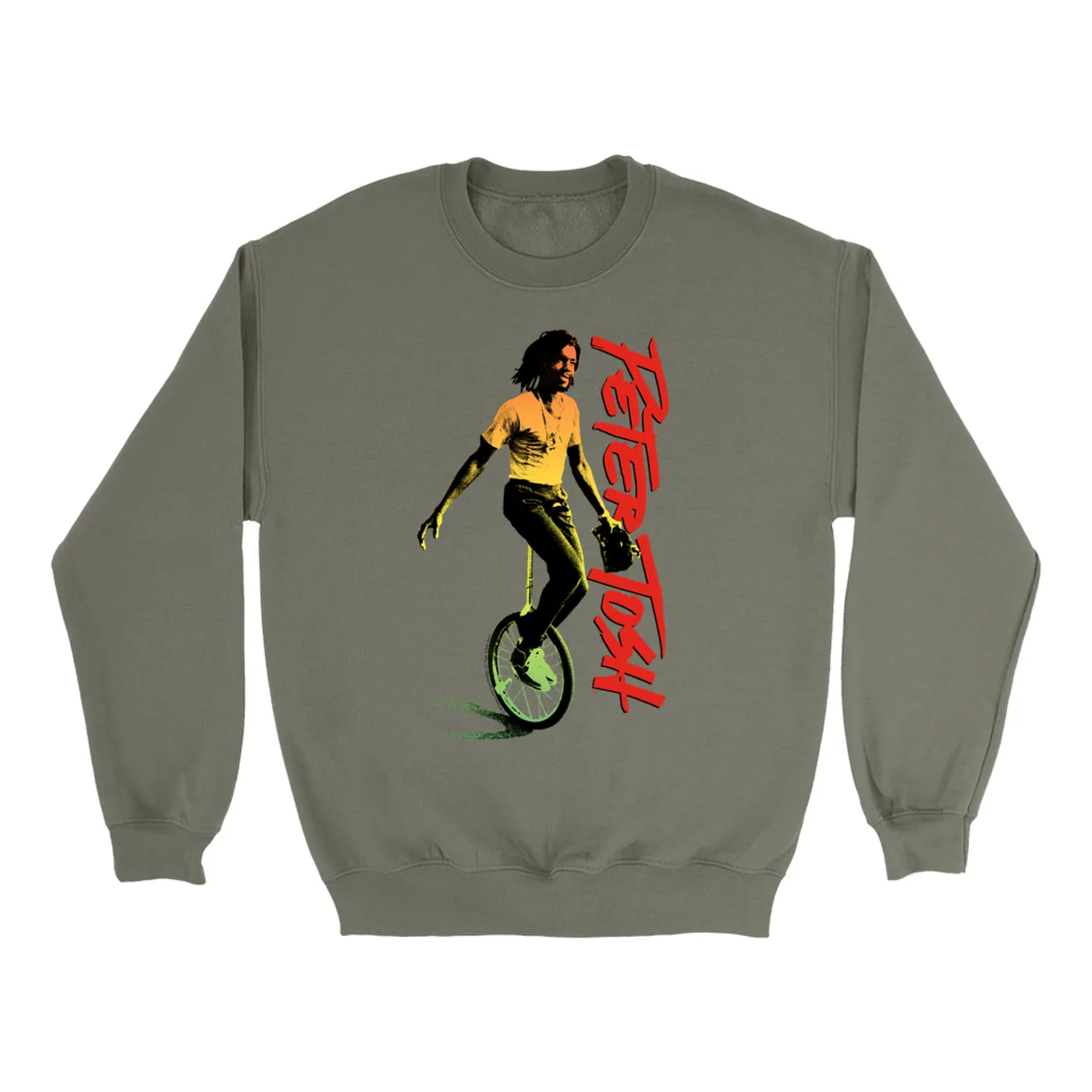 Peter Tosh Sweatshirt | Colorful Ombre Unicycle Image Peter Tosh Sweatshirt