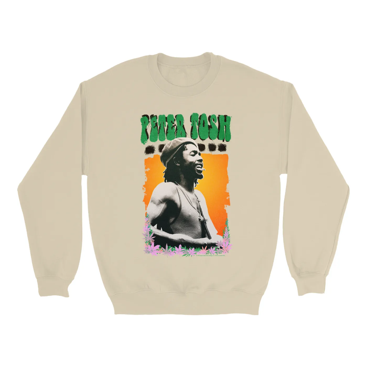 Peter Tosh Sweatshirt | Colorful Background Design Distressed Peter Tosh Sweatshirt