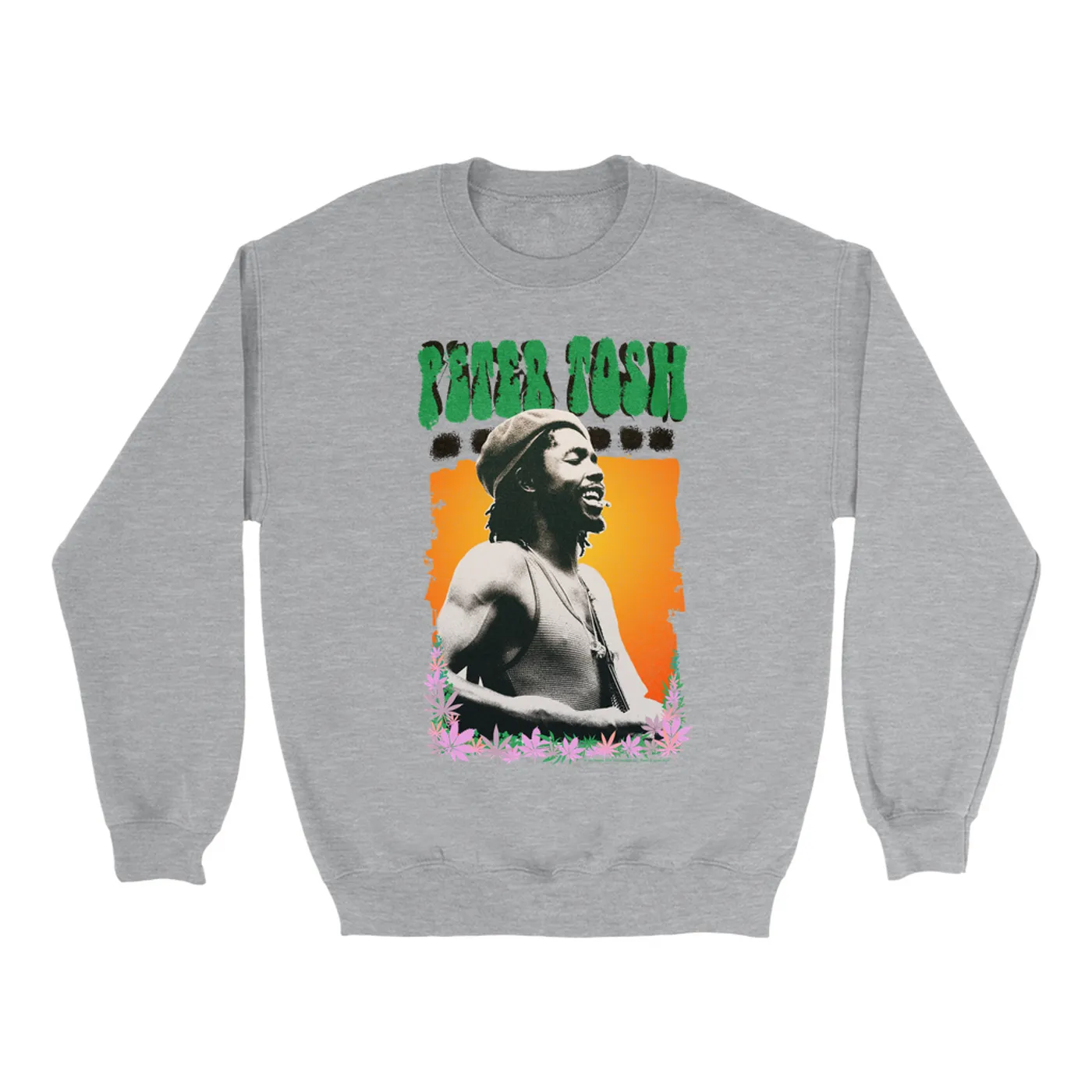 Peter Tosh Sweatshirt | Colorful Background Design Distressed Peter Tosh Sweatshirt