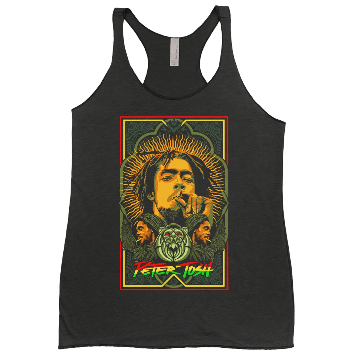 Peter Tosh Ladies' Tank Top | Sun Burst Ornate Mirror Image Design Peter Tosh Shirt